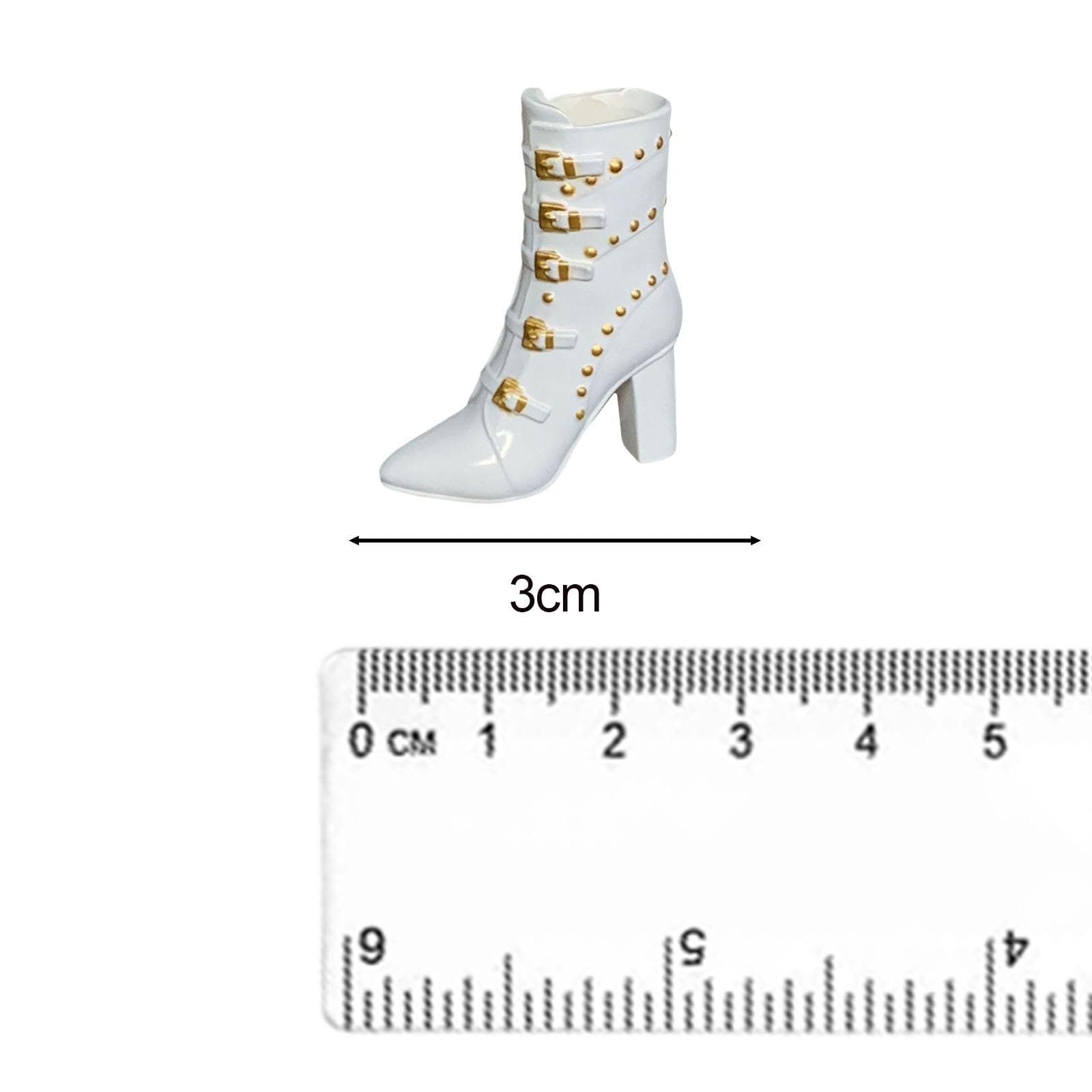 Kowaku 1/6 Scale BJD Doll High Heel Boots - White Ball Jointed Doll Shoes for Anime Figures & Collectible Dolls - Perfect for Cosplay, Photography & Display