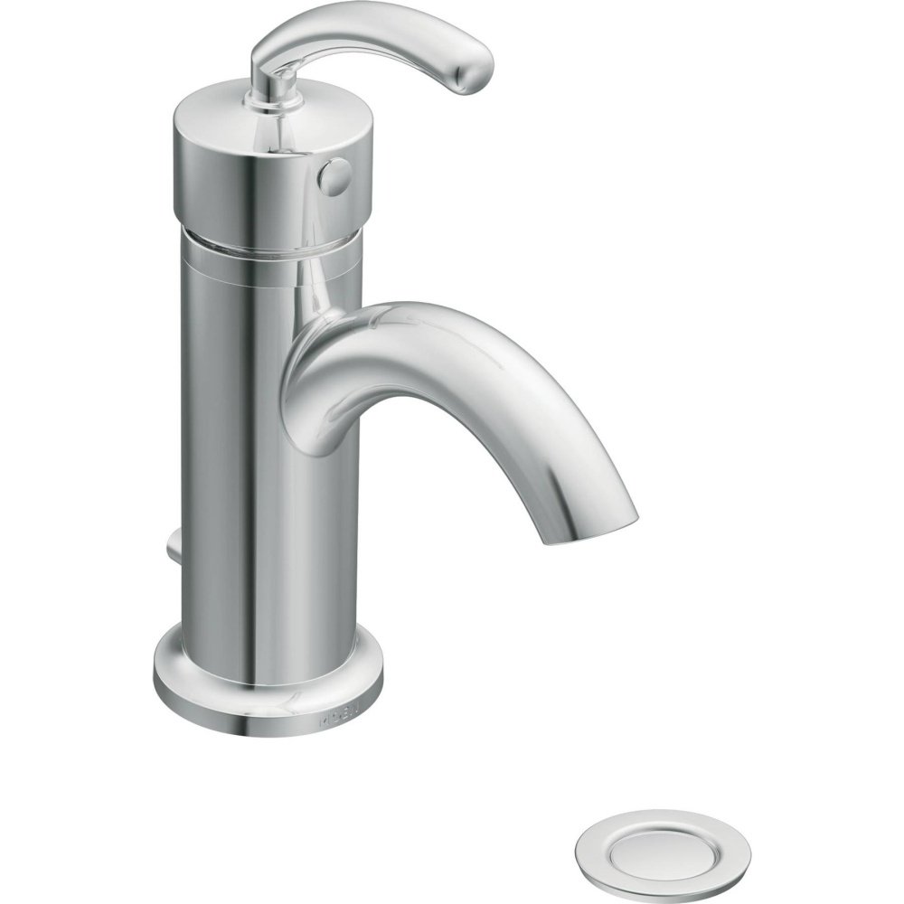 Moen S6500 Icon Collection Single-Handle Chrome Bathroom Vessel Sink Faucet - Modern Waterfall Spout Design for Vanity & Powder Room Installation
