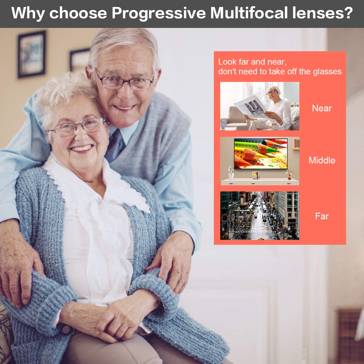 Blue Light Blocking Progressive Multifocal Reading Glasses for Men & Women - Anti-Glare Computer Eyewear for Office, Gaming & Digital Screen Use
