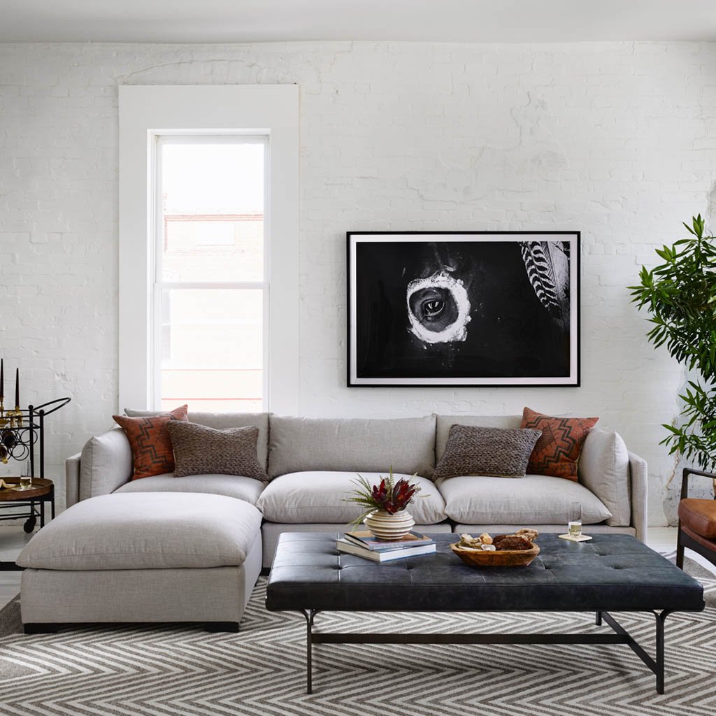 Westwood 3-Piece Sectional Sofa Set - Modern L-Shaped Couch with Reversible Chaise, Bennett Moon Gray Fabric - Perfect for Living Room, Family Room & Home Theater