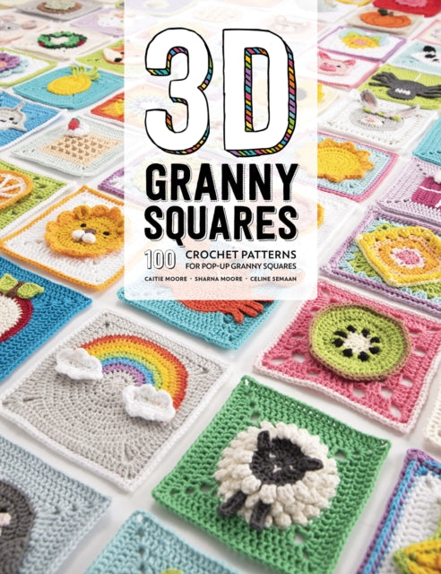 3D Granny Squares Crochet Kit - 100 Unique Pop Up Granny Square Patterns by Celine Semaan | DIY Crochet Projects for Blankets, Bags & Home Decor