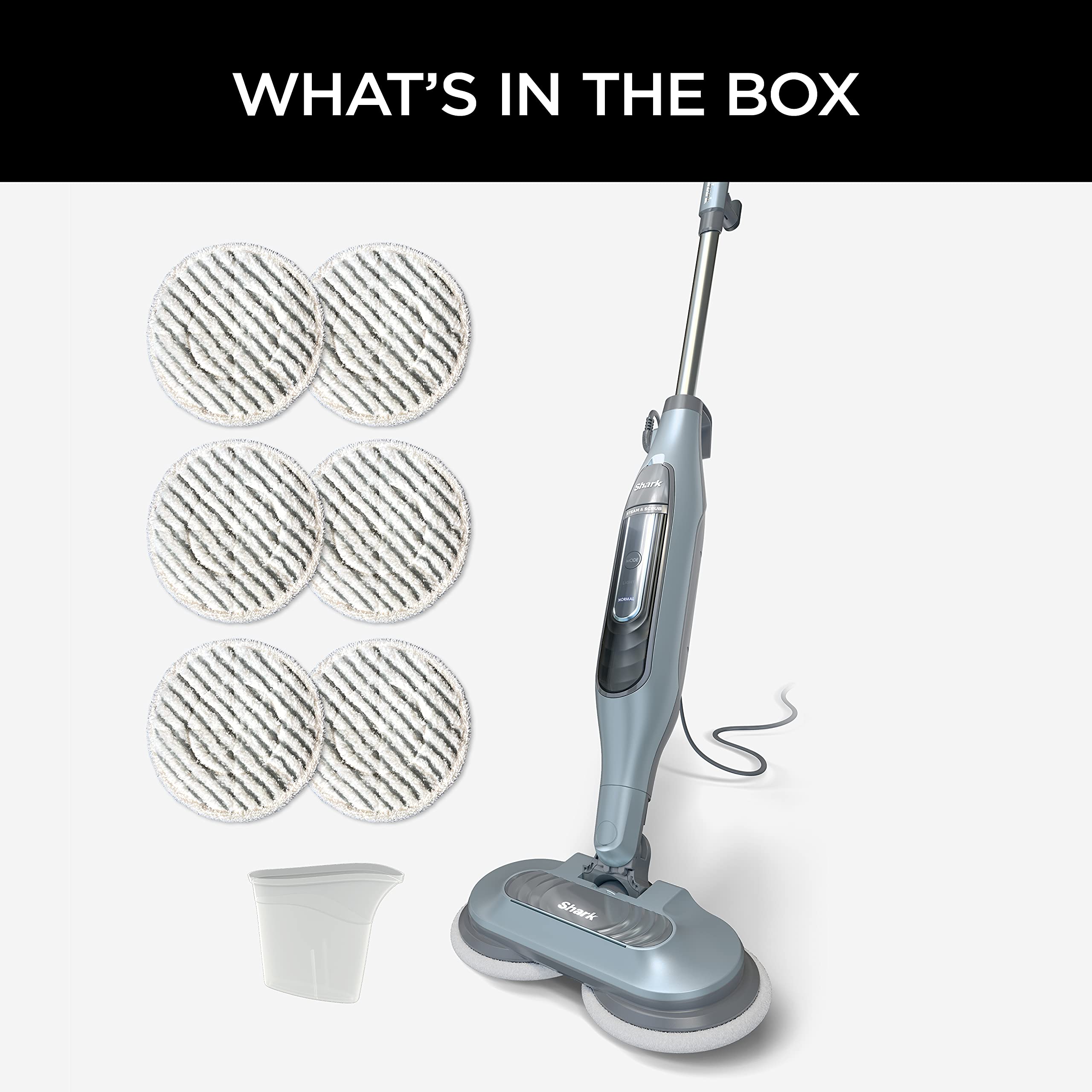 Shark S7000AMZ Steam Mop - All-in-One Steam & Scrub for Hard Floors | 6 Washable Pads & 2 Steam Modes | Sanitizes & Deep Cleans | Perfect for Kitchen, Bathroom & Tile Floors