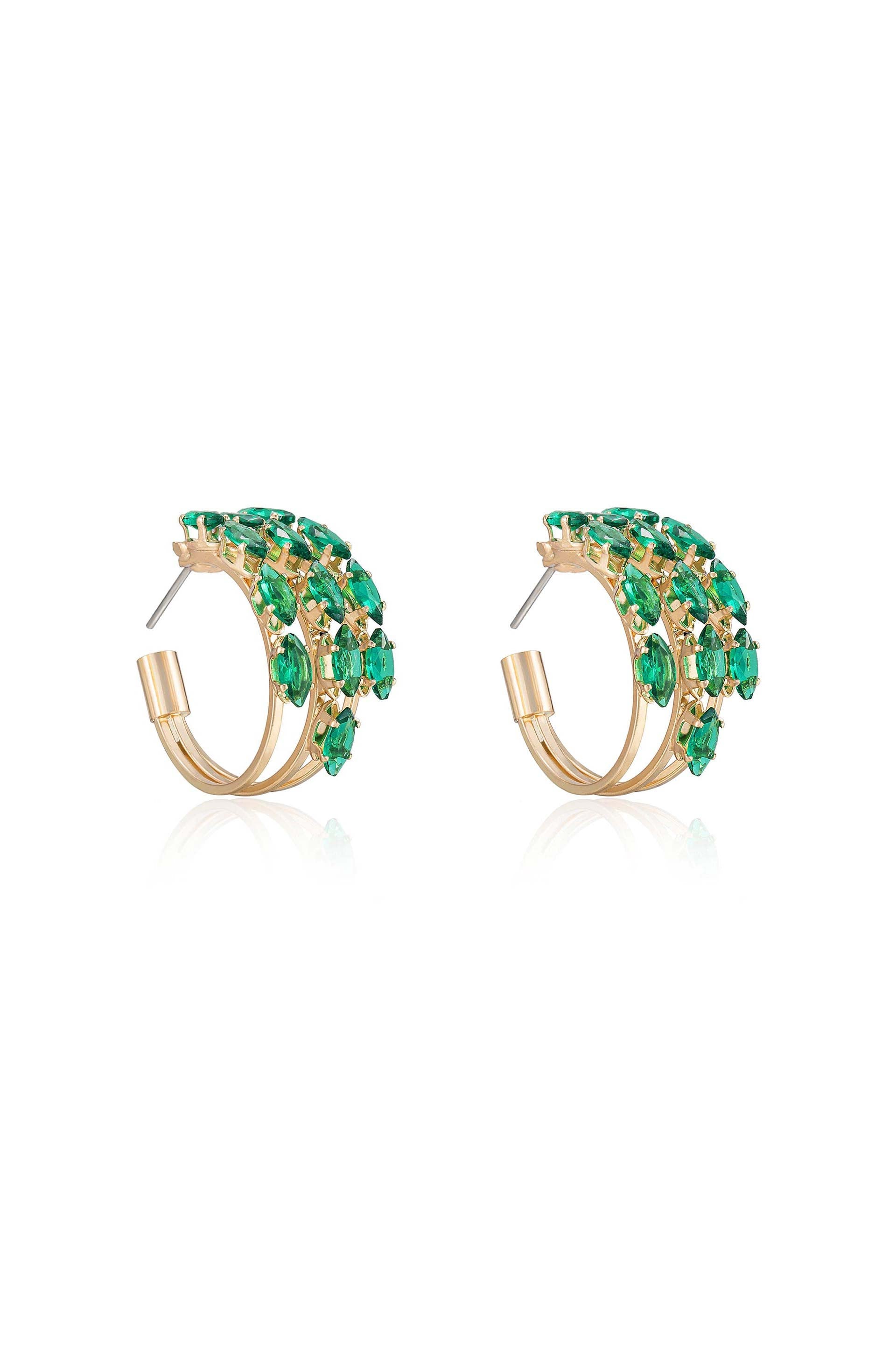 Multi Crystal Huggie Hoop Earrings for Women - Sparkling Cubic Zirconia Huggie Earrings for Everyday Wear & Special Occasions