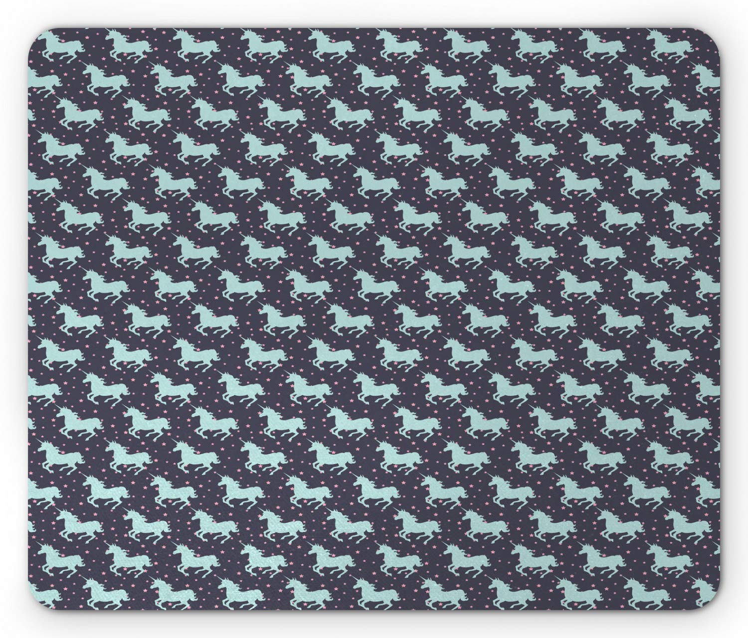 Ambesonne Unicorn Mouse Pad - Fantasy Horse Silhouette with Stars, Non-Slip Rubber Mousepad for Gaming & Office, Dark Indigo Multicolor Design - Perfect for Computer, Laptop & PC Workstations