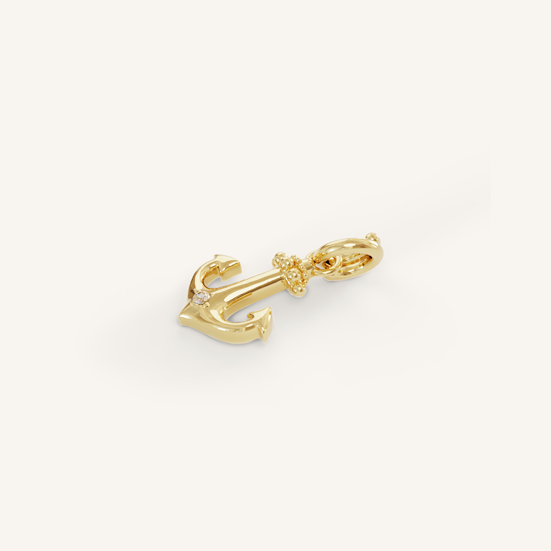 Anchor White Stone Charm Pendant - Elegant Nautical Jewelry for Necklaces & Bracelets - Perfect for Beach Weddings, Gifts & Everyday Wear