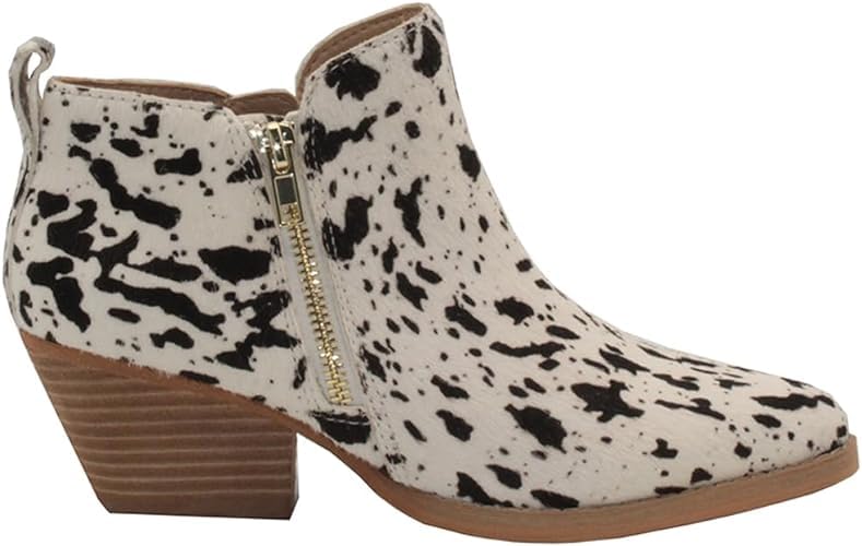VOLATILE Women's Casual Ankle Boots with Zipper Low Heel 1-2