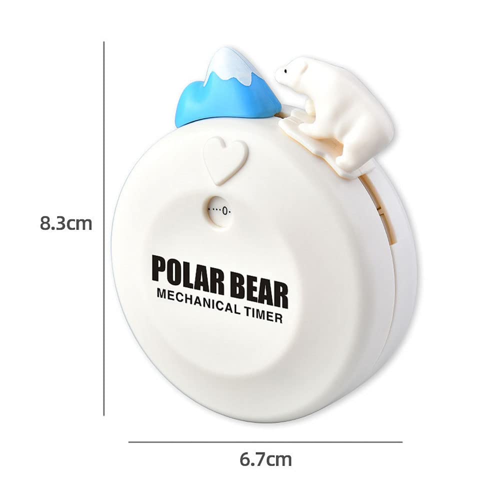 Cartoon Bear Shape 60-Minute Mechanical Kitchen Timer - Manual Cooking Alarm Clock for Baking, Study & Home Decor (Blue) | Perfect for Kids, Students & Chefs