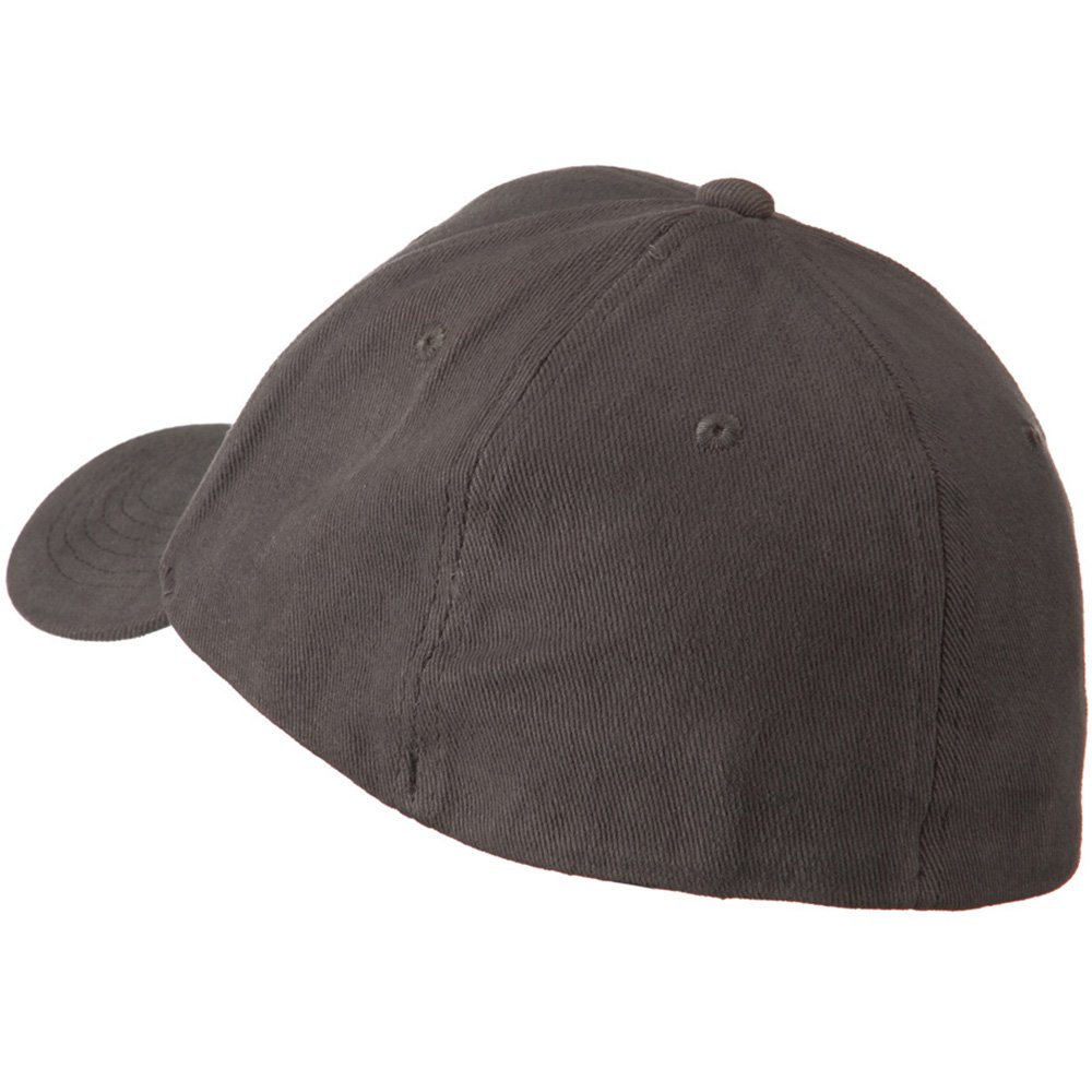Stretch Heavy Weight Brushed Cotton Fitted Cap for Men - Charcoal Grey, Size L-XL | Comfortable Baseball Hat for Outdoor Sports, Running & Casual Wear