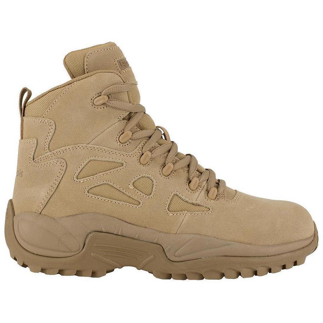 Rapid Response RB 6-Inch Composite Toe Side Zip Military Work Boots - Desert Tan - Safety Footwear for Construction, Tactical & Outdoor Work