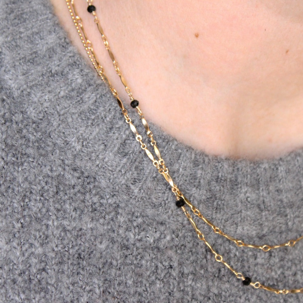 Gemstone Dapped Bar Necklace for Women - Elegant Layering Jewelry for Everyday Wear & Special Occasions