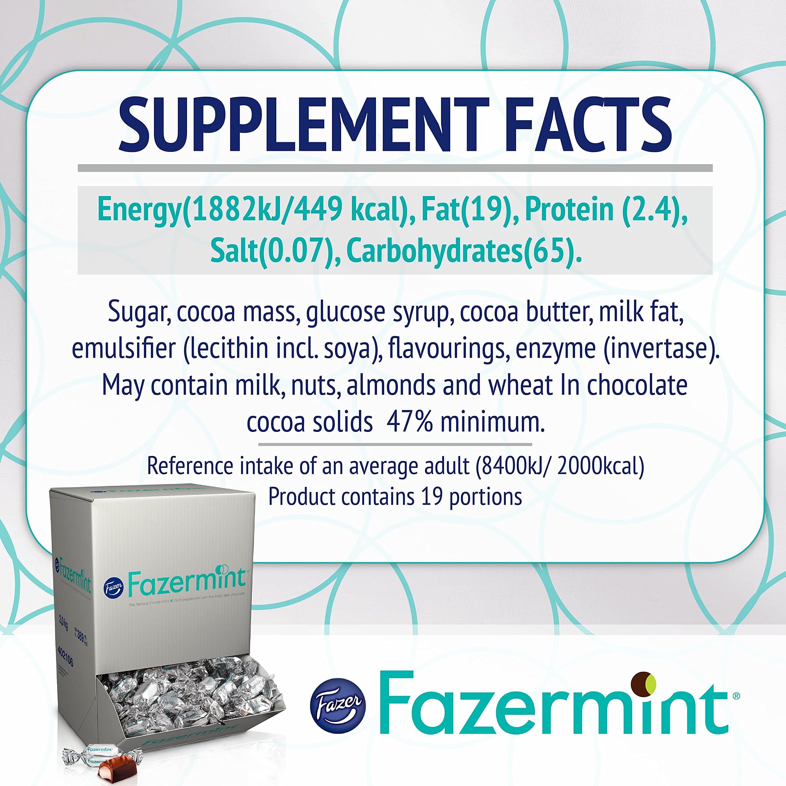 Fazer Fazermint 1lb Dark Chocolate Peppermint Cream Candy - Delicious Holiday Gift & Christmas Stocking Stuffer for Candy Lovers