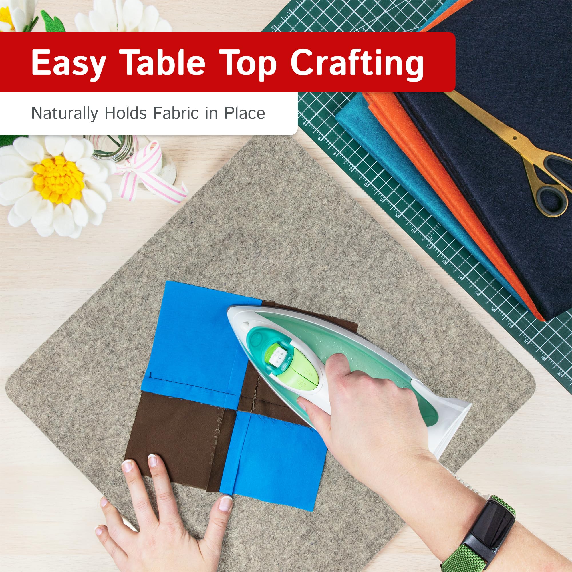 Premium New Zealand Wool Ironing Mat - Double-Sided Heat Resistant Pressing Pad for Quilting & Sewing | Portable Iron Station for Crafters, Tailors & DIY Projects | Perfect for Home Studios, Workshops & Travel Use