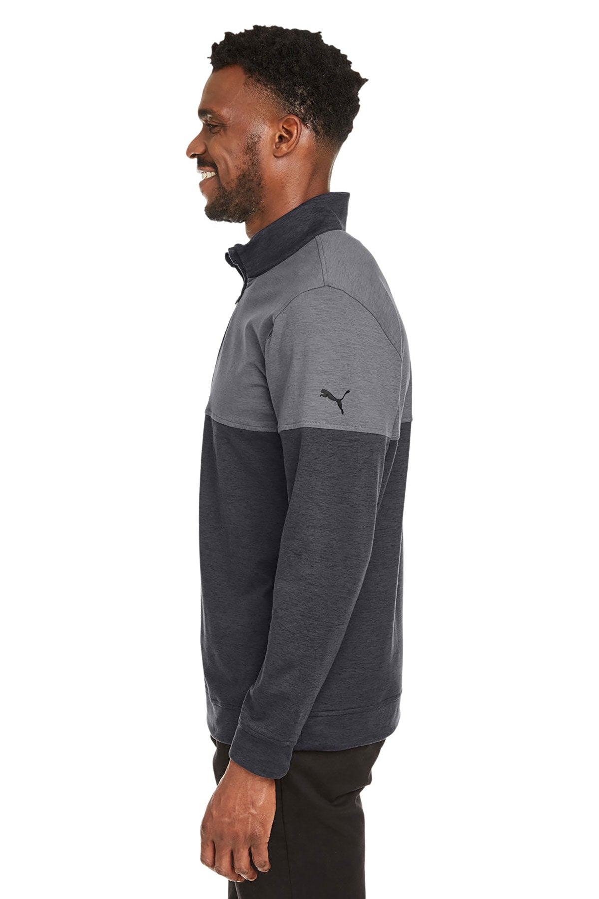 PUMA Men's Cloudspun Warm-Up Quarter Zip Pullover - Black | Lightweight & Breathable for Running, Gym & Outdoor Activities