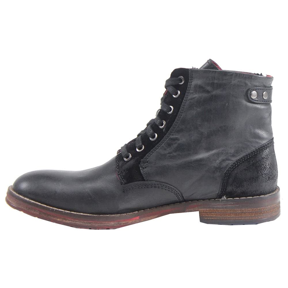 Testosterone Men's Ball Of Fire Lace Up Ankle Boots - Black - Size 14 M - Perfect for Work, Outdoor Activities & Casual Wear