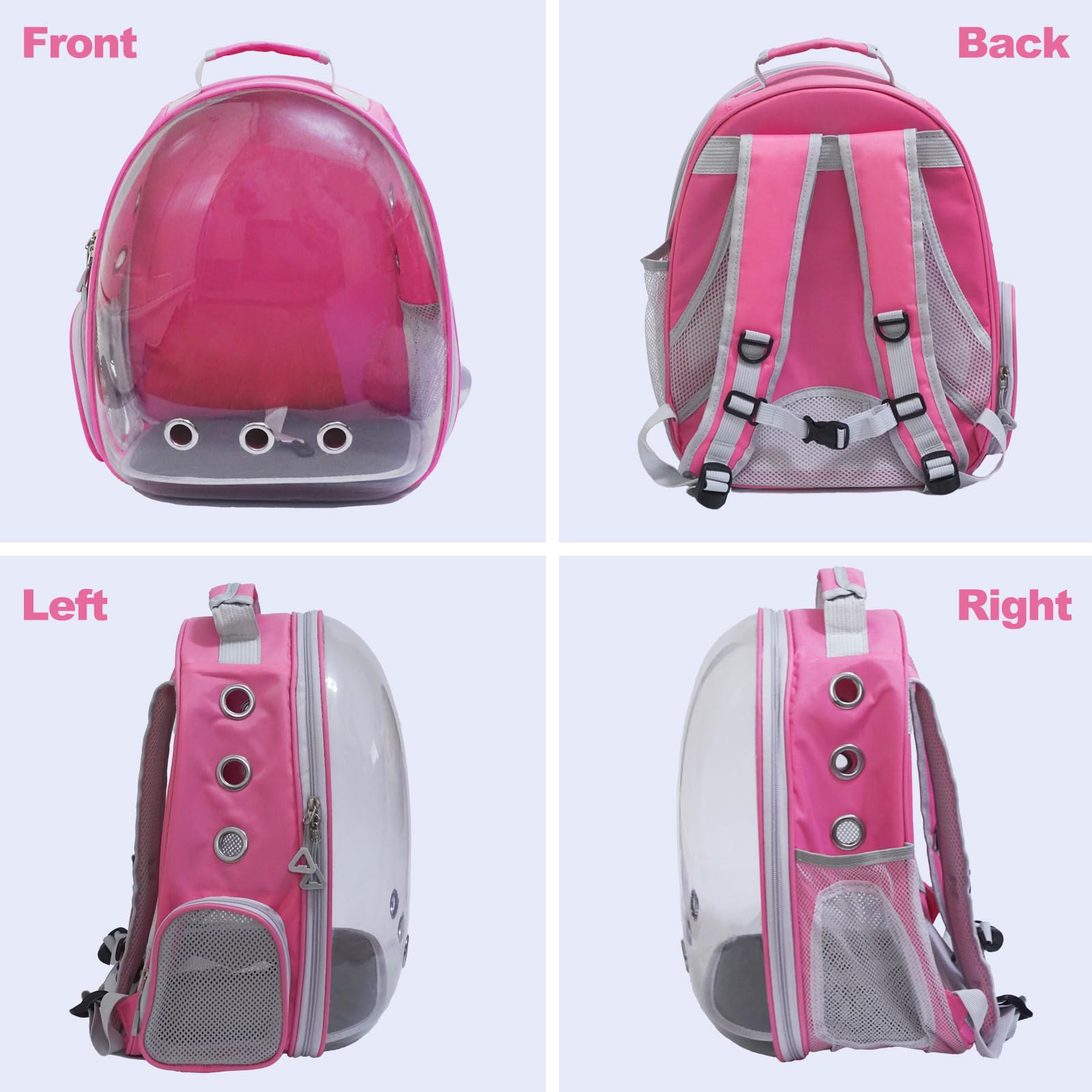 Premium Pet Backpack Carrier for Cats, Small Dogs & Bunnies - Escape-Proof Harness Included - Travel, Hiking & Outdoor Adventures - Breathable & Comfortable (Pink) | Perfect for Vet Visits, Air Travel & Daily Commutes