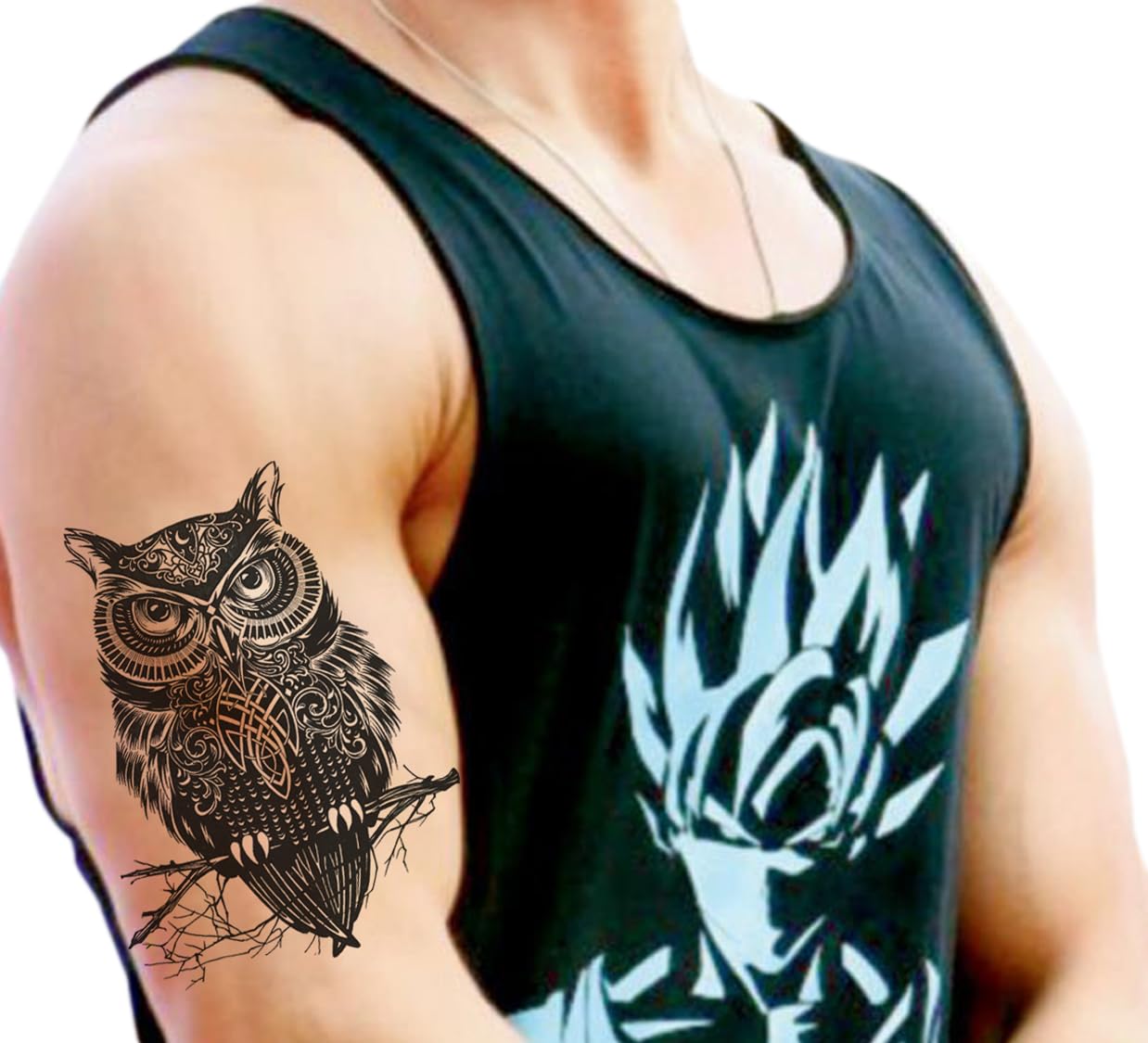 Waterproof Temporary Tattoo Stickers for Men & Women - 3D Realistic Flowers, Butterflies, Stars, Wolves & Armband Designs (21x15cm) | Perfect for Parties, Halloween Costumes & Body Art