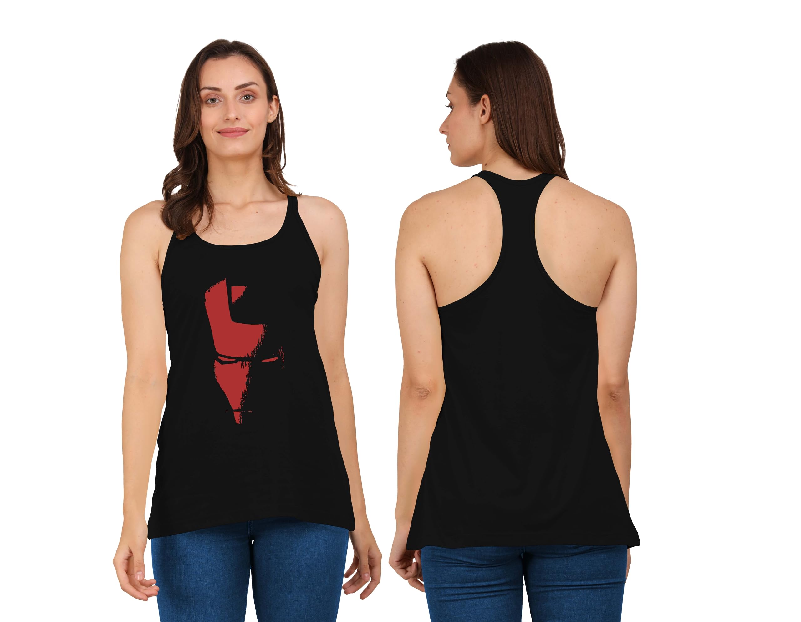 Women's Quick Dry Cotton Racerback Tank Top - Breathable Sleeveless Workout Shirt for Yoga, Running & Gym | Printed Athletic Muscle Tee (Size, Color) | L31 Activewear for Women's Fitness & Summer Sports