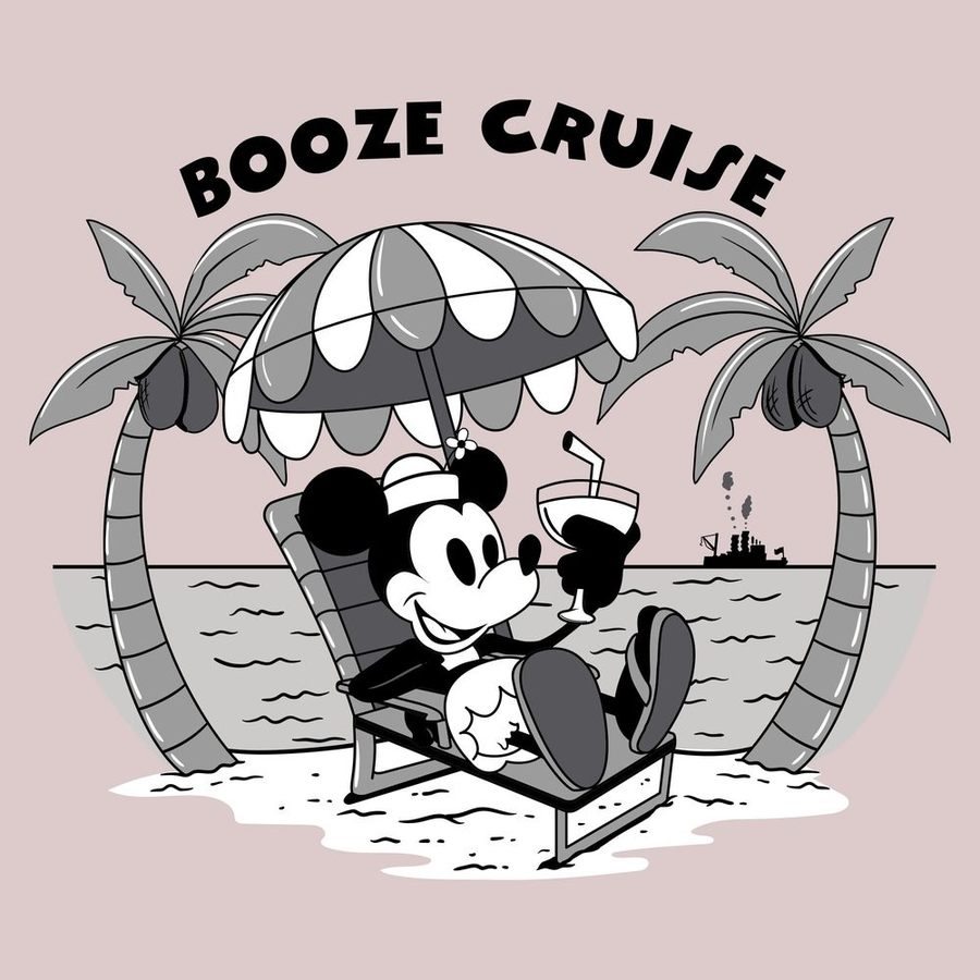 Women's Booze Cruise Boyfriend Fit T-Shirt - Light Pink | Comfortable Casual Tee for Beach Parties, Girls Night Out & Summer Vacations