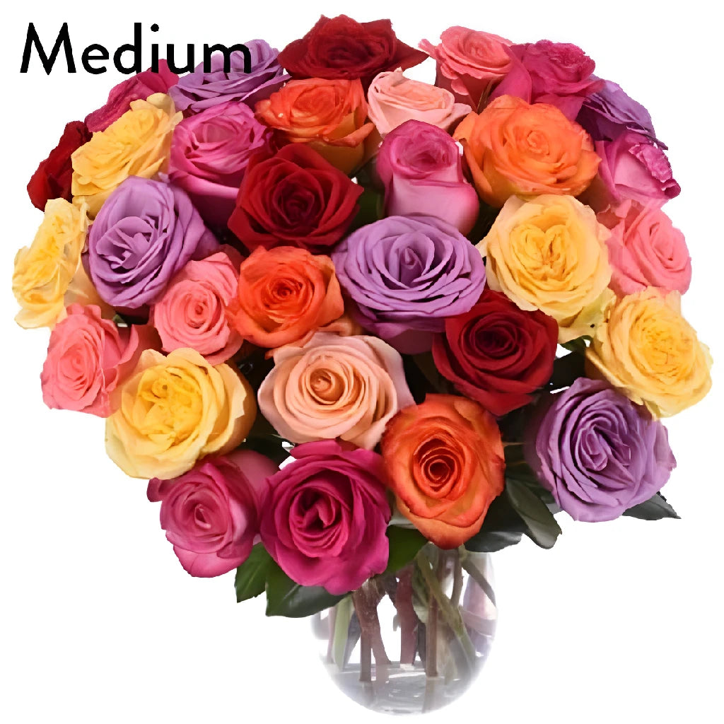 Fresh Assorted Roses Gift Bouquet - Perfect for Anniversary, Valentine's Day & Romantic Surprises