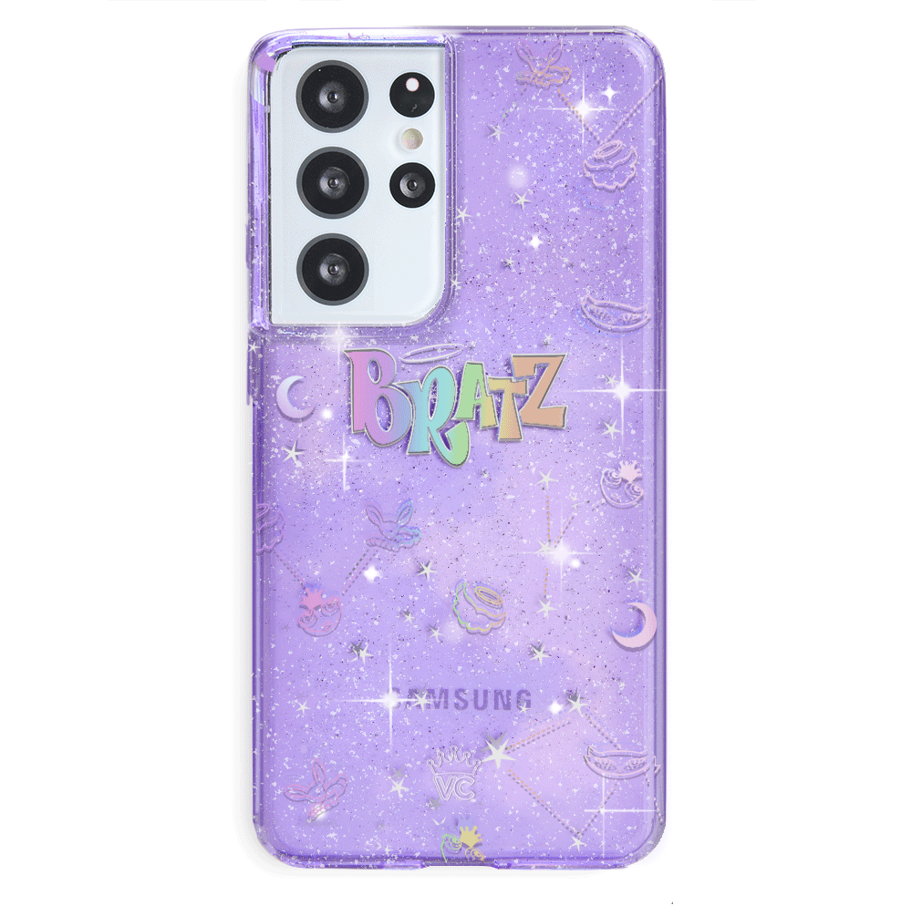 Bratz Celestial Glitter Samsung Phone Case - Trendy Protective Cover for Galaxy S23/S22/S21 - Perfect for Teens & Fashion Lovers (School, Parties, Daily Use)