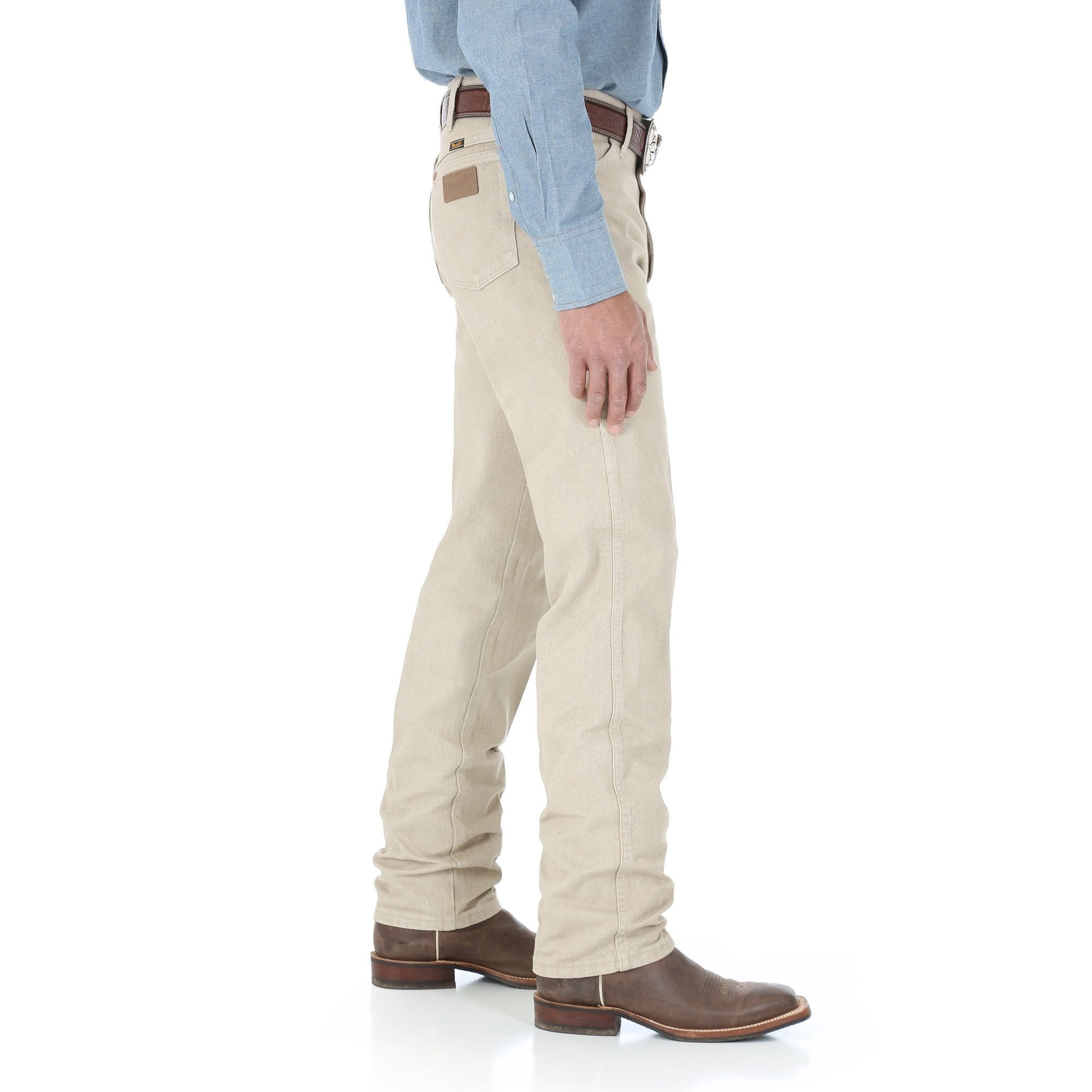 Wrangler Men's Original Fit Tan Jeans - Classic Comfort for Casual Wear & Outdoor Adventures