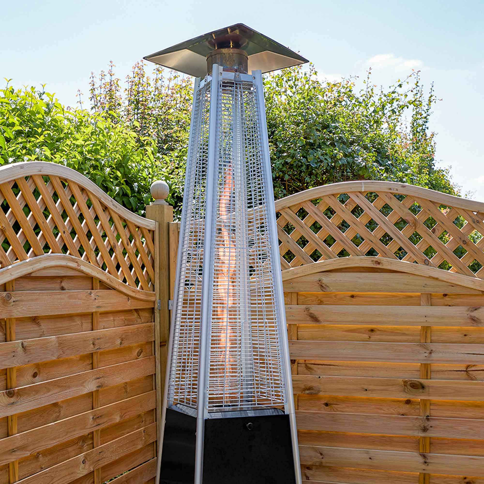 Pyramid Gas Patio Heater 13kW Outdoor Propane Heater - Black DG98 for Backyard, Deck, and Restaurant Heating