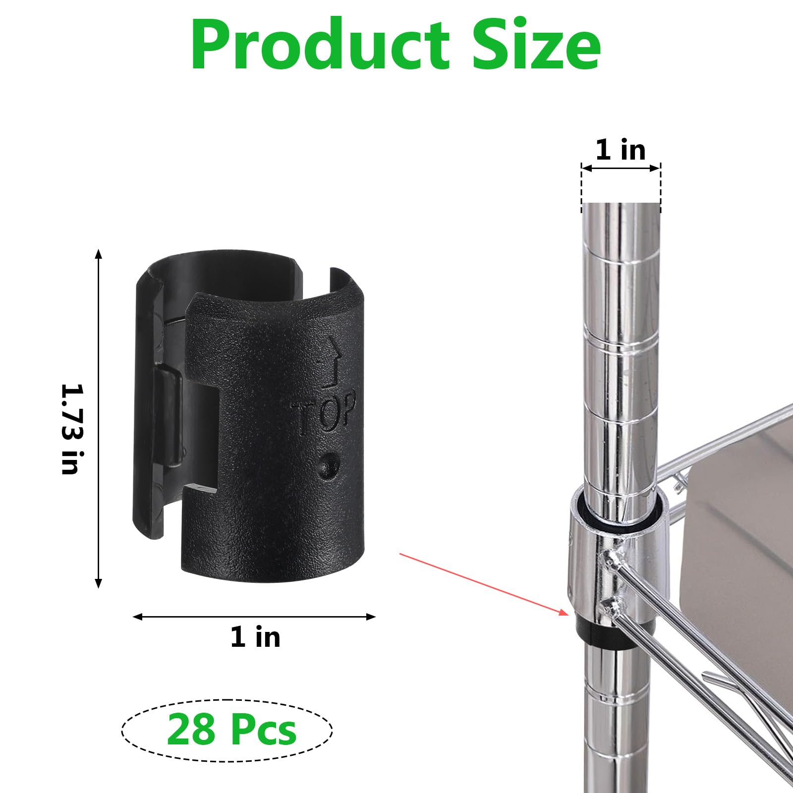 28 Packs Black Wire Shelf Clips for 1