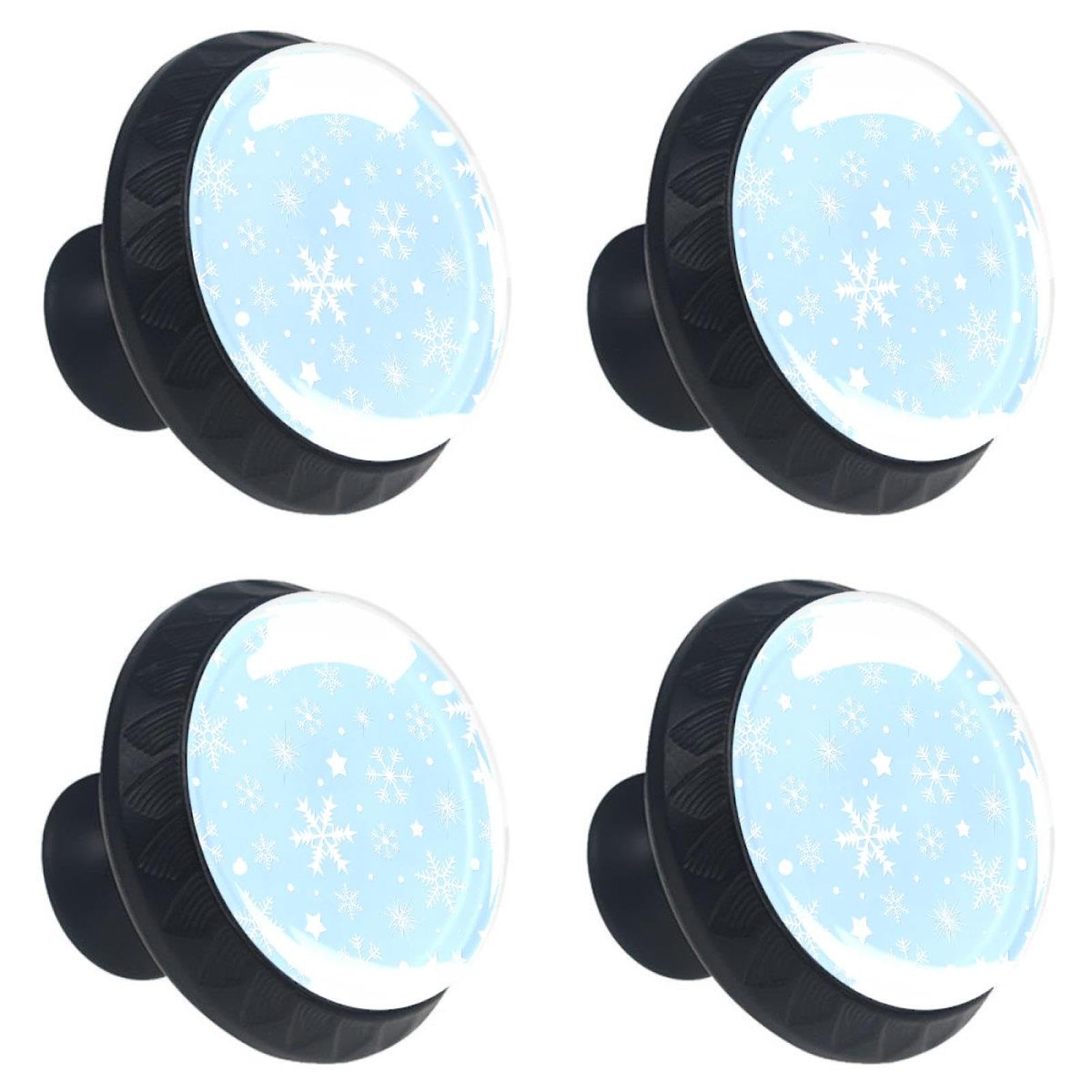 8Pcs Snowflake Blue Cabinet Handles and Knobs - Decorative Drawer Pulls for Kitchen, Bathroom & Furniture - Durable Hardware for Cabinets, Dressers & Storage
