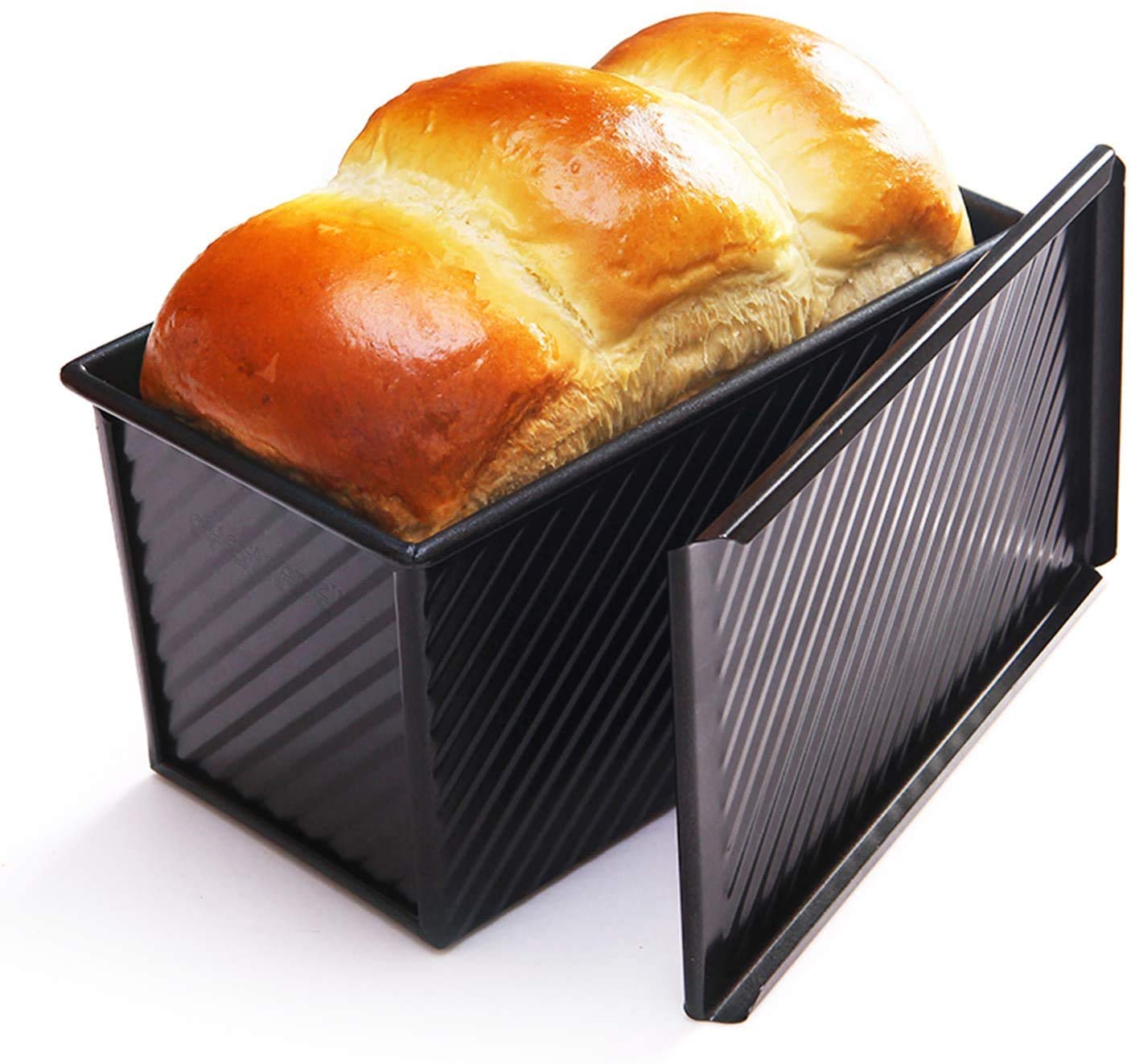 CHEFMADE Pullman Loaf Pan with Lid - 1 lb Non-Stick Carbon Steel Bread Baking Pan for Homemade Sandwich, Toast & Artisan Loaves | Perfect for Kitchen, Bakery & Gift Giving