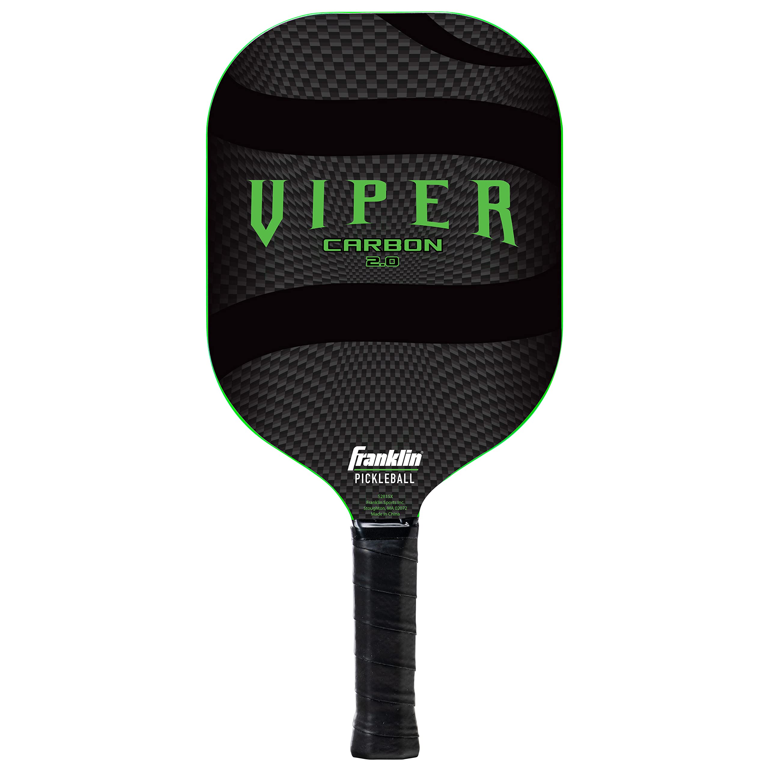 Franklin Sports Pickleball-X Carbon Fiber Viper Paddle - Lightweight & Durable Pickleball Racket for Indoor/Outdoor Play - Perfect for Beginners & Advanced Players (Green)