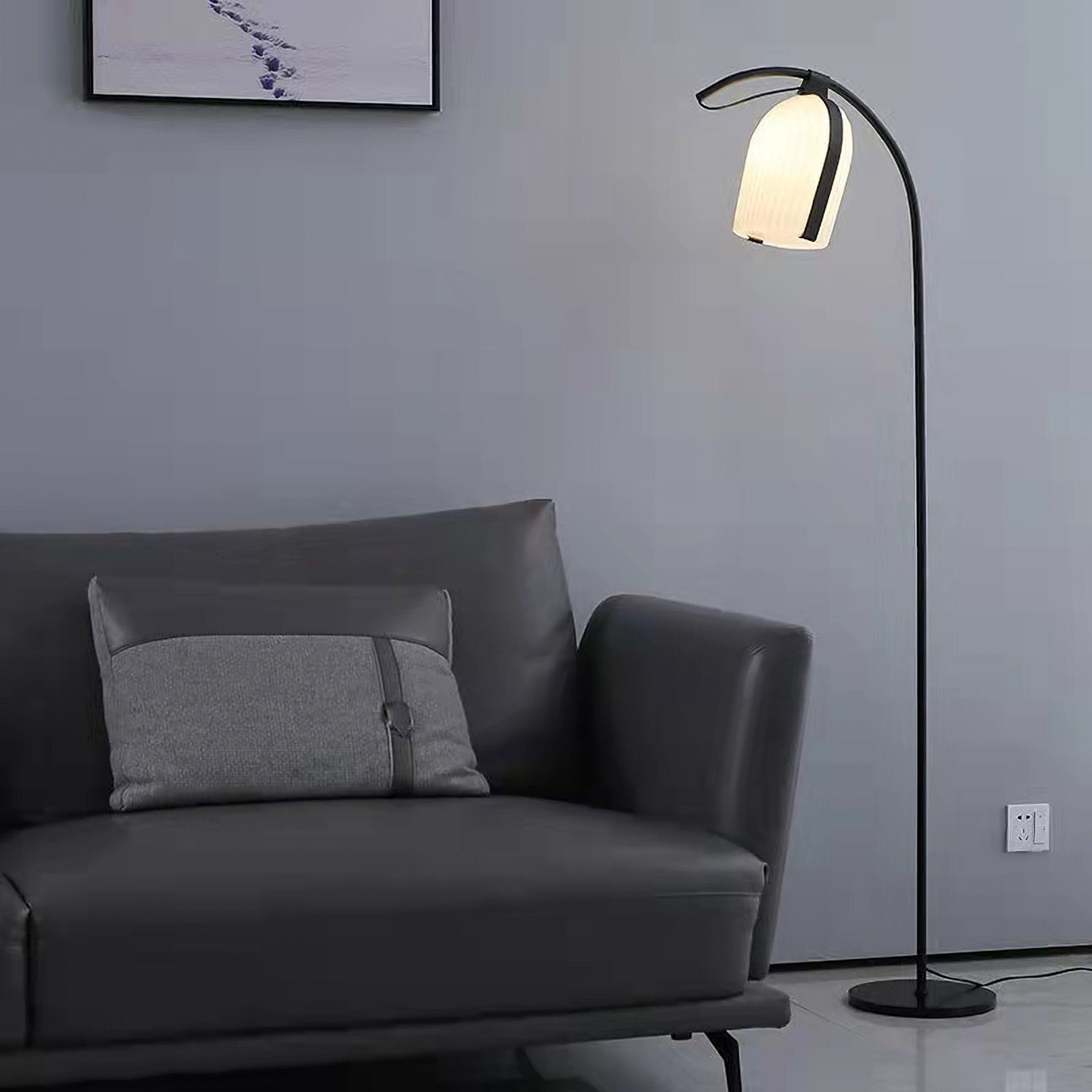 Modern Arc Floor Lamp for Living Room - Adjustable LED Standing Light with Remote Control, Perfect for Reading, Lounge & Bedroom Decor