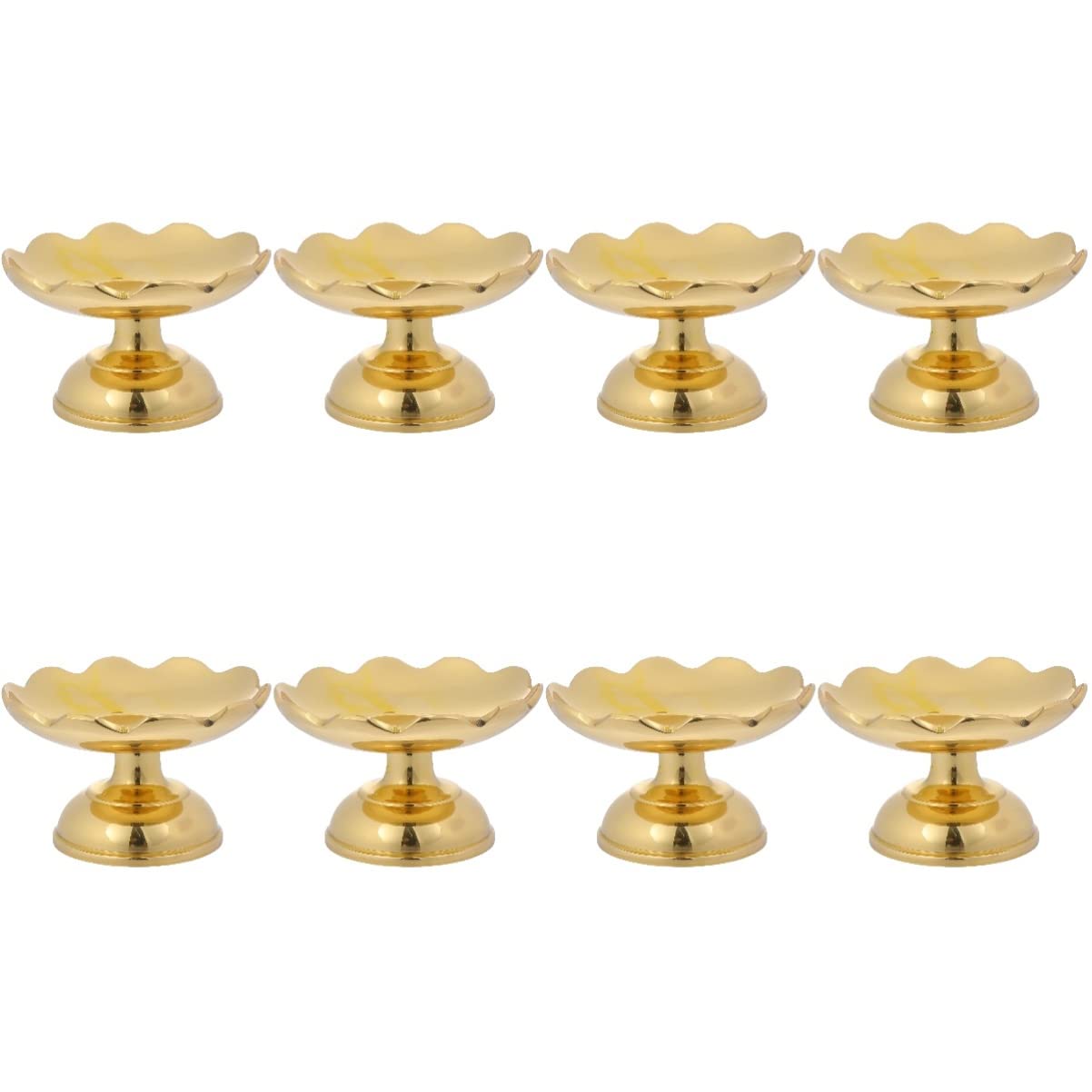 ARTIBETTER 8-Piece Decorative Buddhist Offering Tray Set - Antique Copper Altar Bowls for Fruit, Worship, and Cupcake Display | Perfect for Home Altar, Meditation Spaces & Spiritual Ceremonies