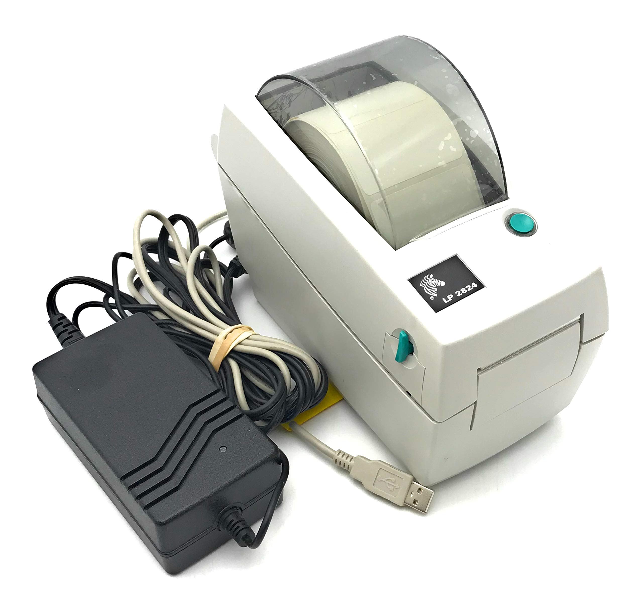 Zebra LP 2824 Thermal Label Printer (Model 2824-21100-0001) with New Adapter, Power Cord & USB Cable - Includes Test Print | Perfect for Shipping Labels, Barcode Printing & Retail Packaging