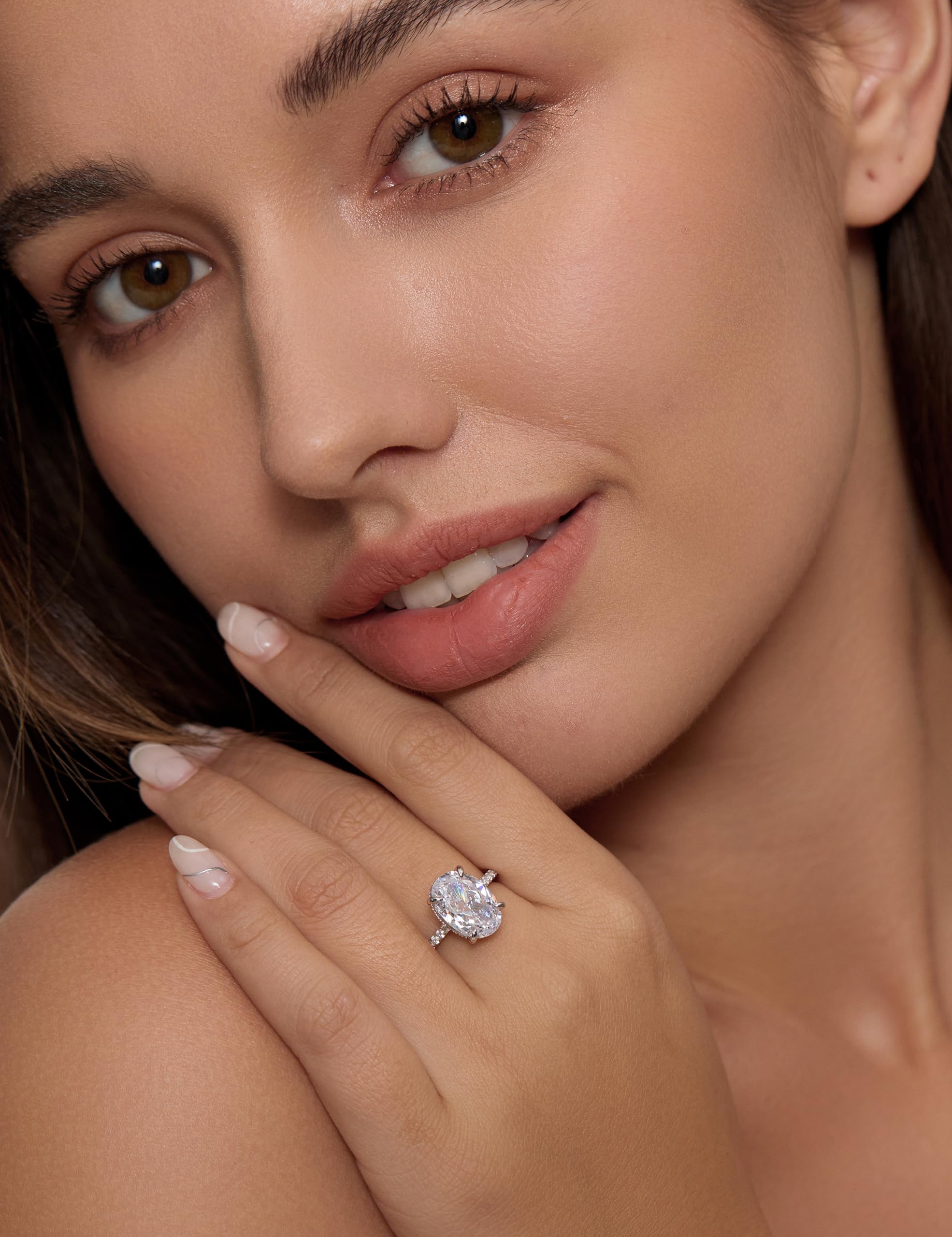4.0ct Oval Cut Simulated Diamond Engagement Ring for Women - 925 Sterling Silver Wedding Band, Promise Ring - Perfect for Proposals, Anniversaries & Special Occasions