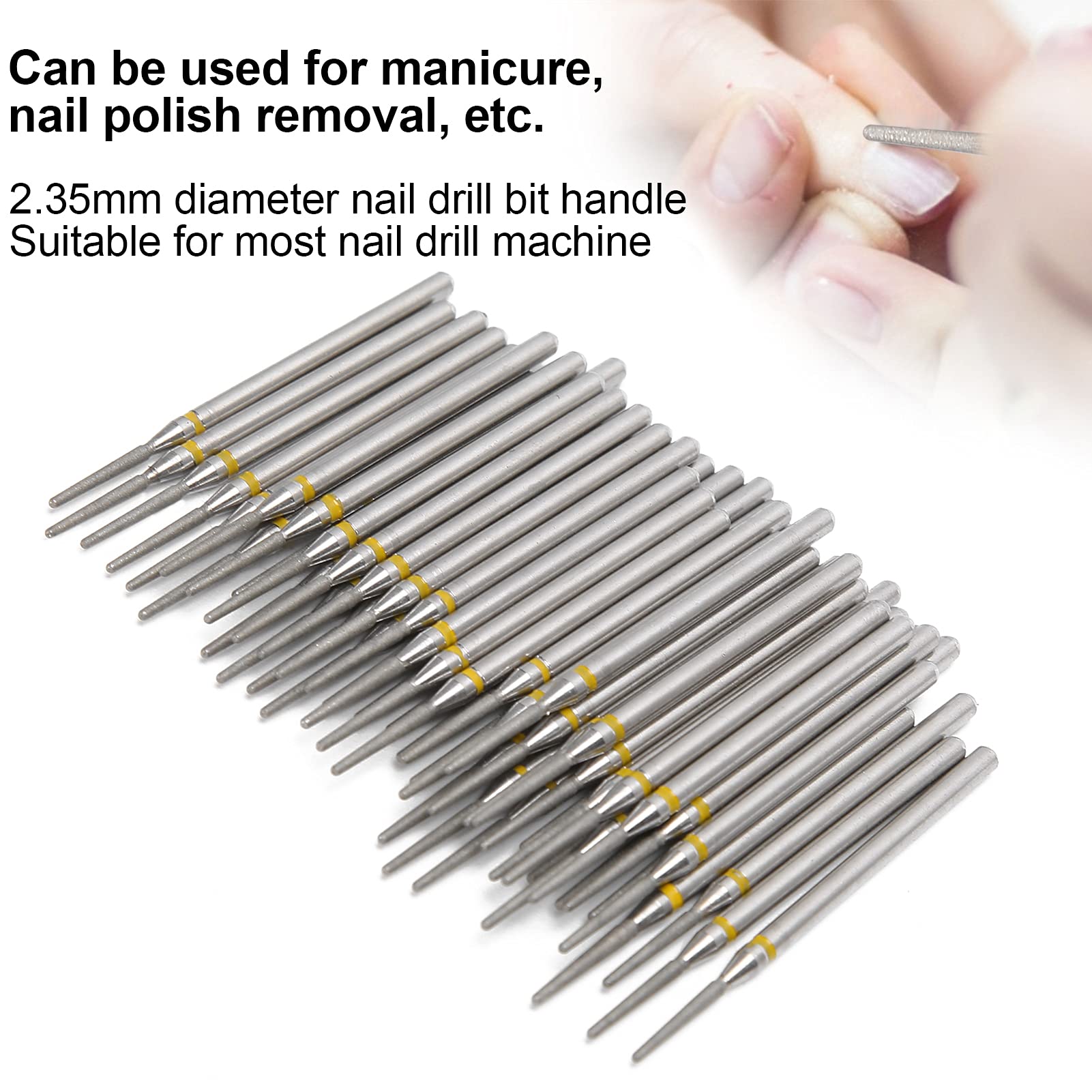 2-Piece Nail Drill Bit Set - 50pcs Durable Nail Polisher Grinding Heads for Home & Salon Use - Perfect for Manicures, Pedicures & Nail Art - Women's Nail Care Accessories
