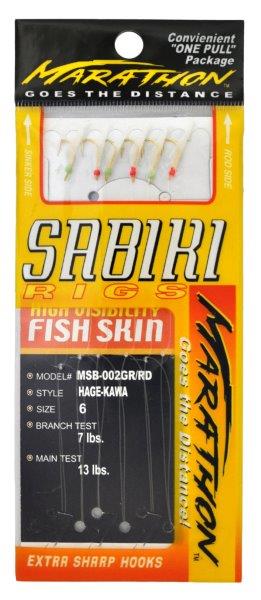 Tsunami Sabiki Mono Rigs IRDSCNT HAGE AURORA RED - Premium Saltwater Fishing Rigs for Surf, Pier and Boat Fishing - Catch More Fish with High-Visibility Aurora Red Color