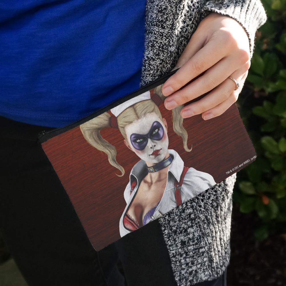 Batman Arkham Asylum Harley Quinn Makeup Bag - Waterproof Cosmetic Organizer Pouch for Travel, Gym & Daily Use | DC Comics Themed Makeup Case