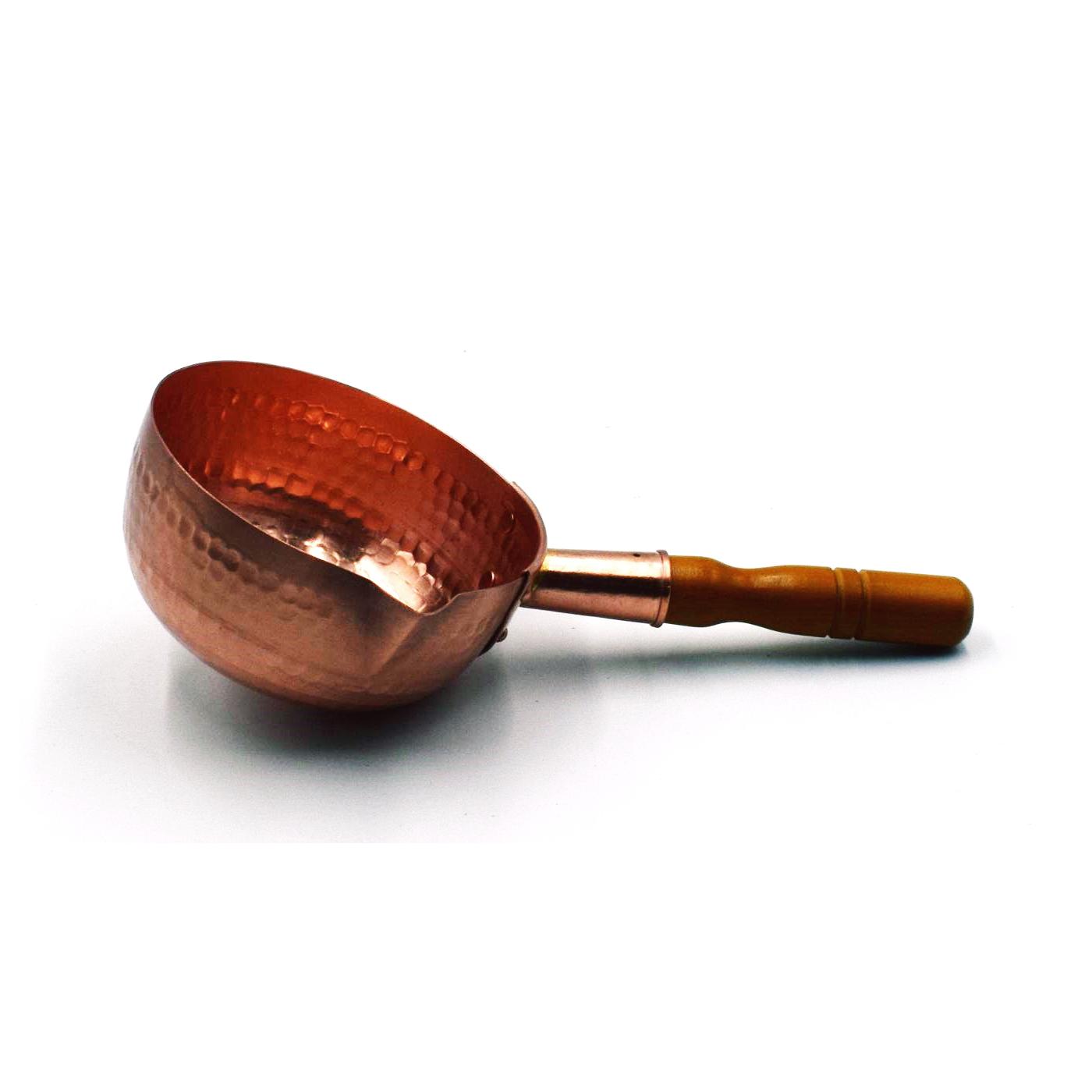 Marushin Hammered Copper Saucepan 2.4L (21cm) - Premium Japanese Cookware for Professional Chefs & Home Cooking - Perfect for Sauces, Stews & Slow Simmering
