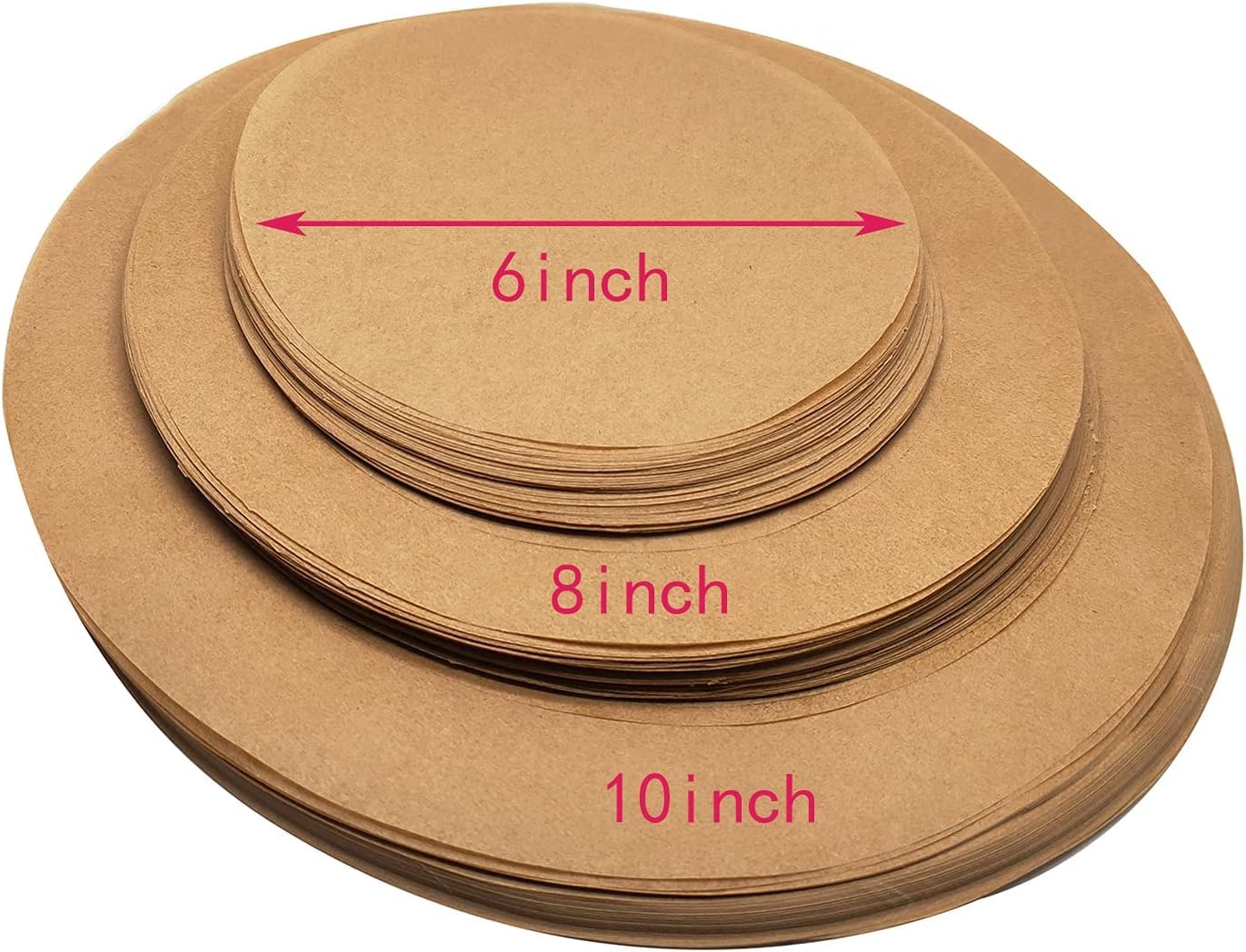 150 Sheets Round Baking Parchment Paper - 6, 8, 10 Inch Non-Stick Cake Pan Liners for Baking, Grilling & Steaming | Perfect for Cookies, Pies, Bread & More | Oven, Air Fryer & Microwave Safe