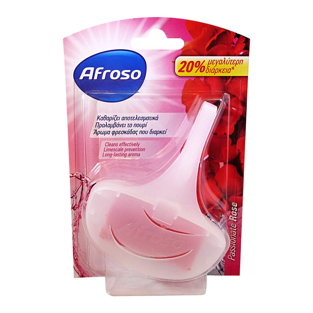 Afroso WC Block Rose Scented 40g (1.41oz) - Long-Lasting Toilet Freshener for Bathroom, Restroom & Home Use
