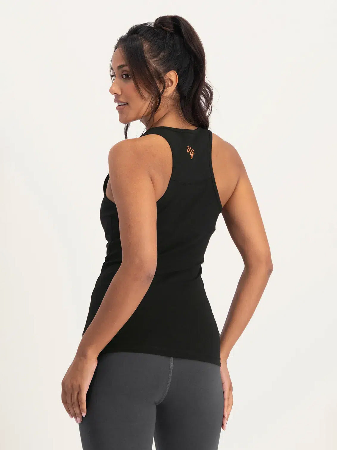 Urban Goddess OM Core Yoga Tank - Onyx Black | High-Performance Workout Top for Women | Perfect for Yoga, Pilates & Gym
