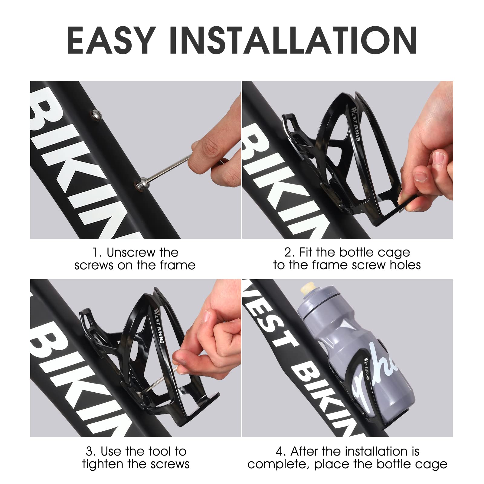 Durable Ultralight Plastic Bike Water Bottle Cage - Lightweight PC Bicycle Drink Holder for Road Bike, Mountain Bike & MTB - Perfect for Cycling, Commuting & Outdoor Adventures