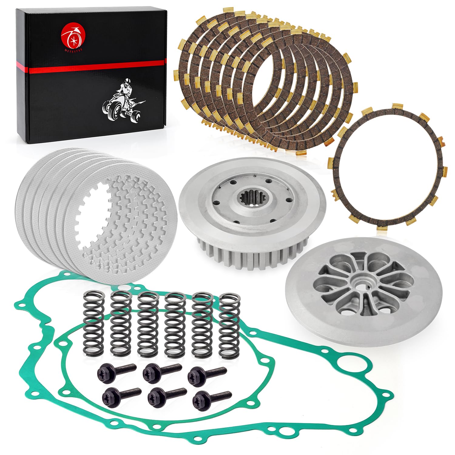 Yamaha YFZ450 Clutch Kit with Center Inner Hub & Outer Pressure Plate - Compatible with 2006-2013 Models (5TG-16351-00-00, 5TA-16371-20-00) - Perfect for Off-Road Racing & ATV Maintenance
