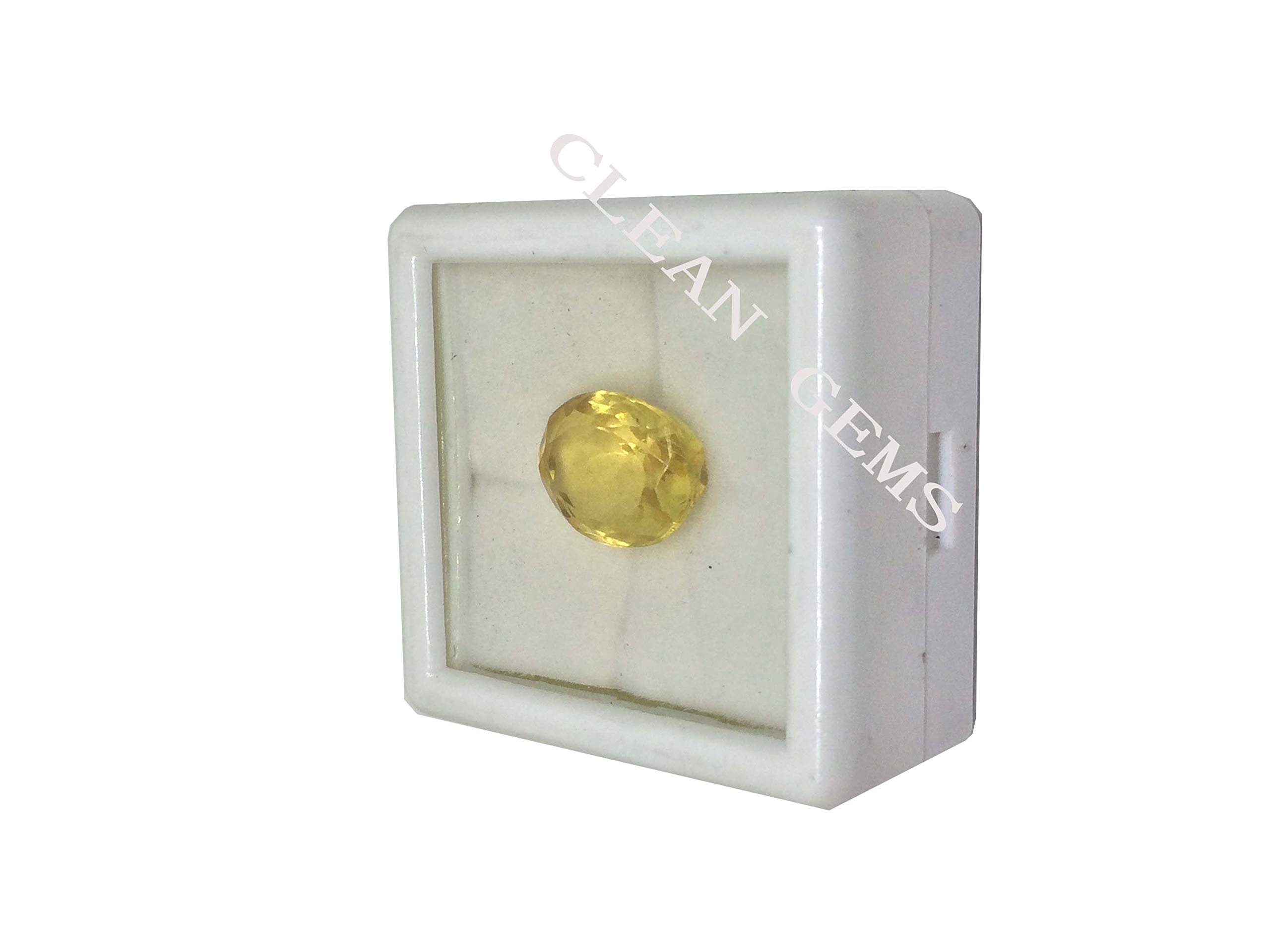 Certified Natural Citrine (Sunela) Gemstone 3.25 Ratti (2.96 Carat) with Authenticity Certificate - Ideal for Jewelry Making, Meditation & Healing Crystals - AMZNSL325