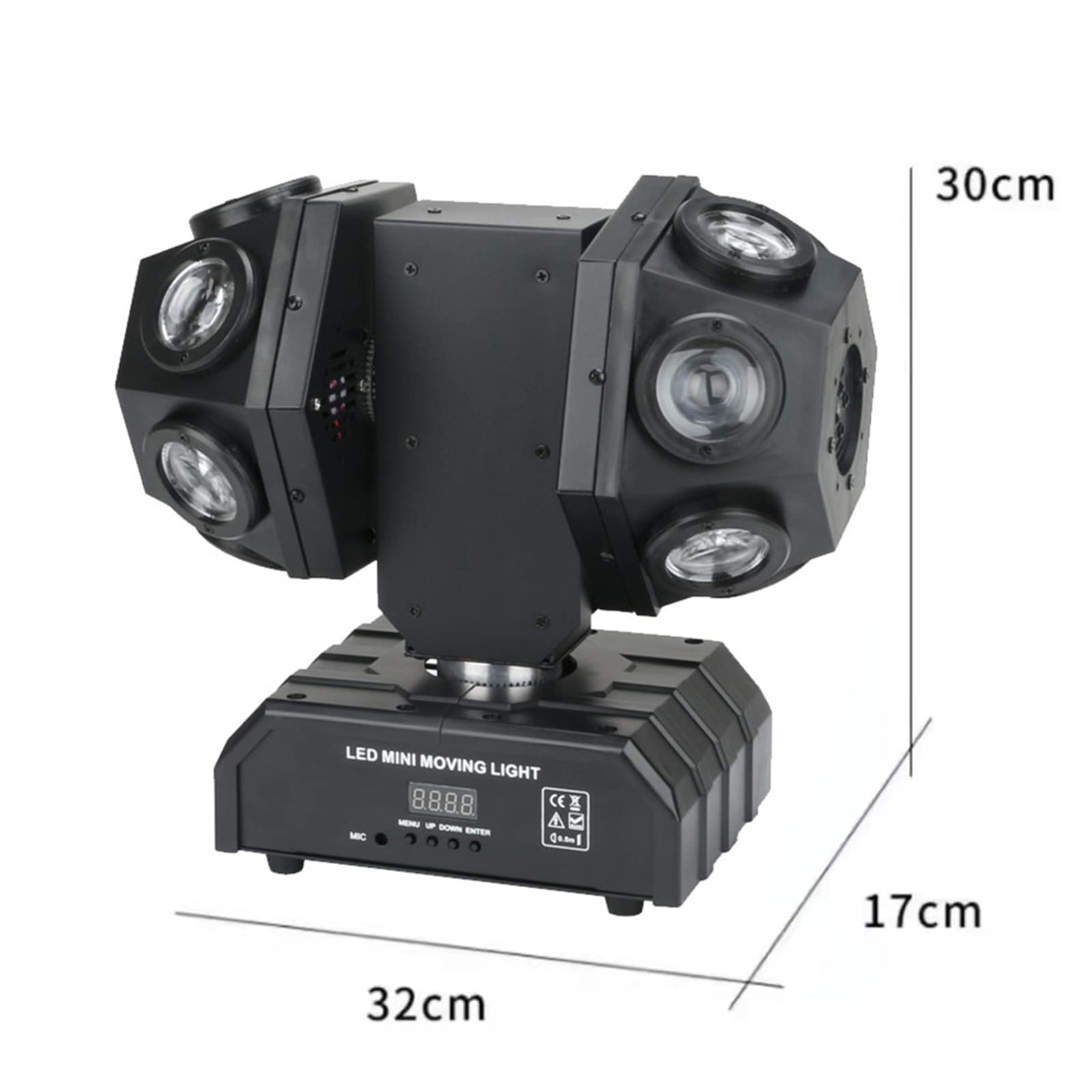 12 LED Moving Head DJ Light - Rotating Beam Stage Lighting with Sound Activation & DMX512 Control - Perfect for DJ, KTV, Disco, Wedding, Festival & Club Events - Professional Uplighting & Pinspot Effects