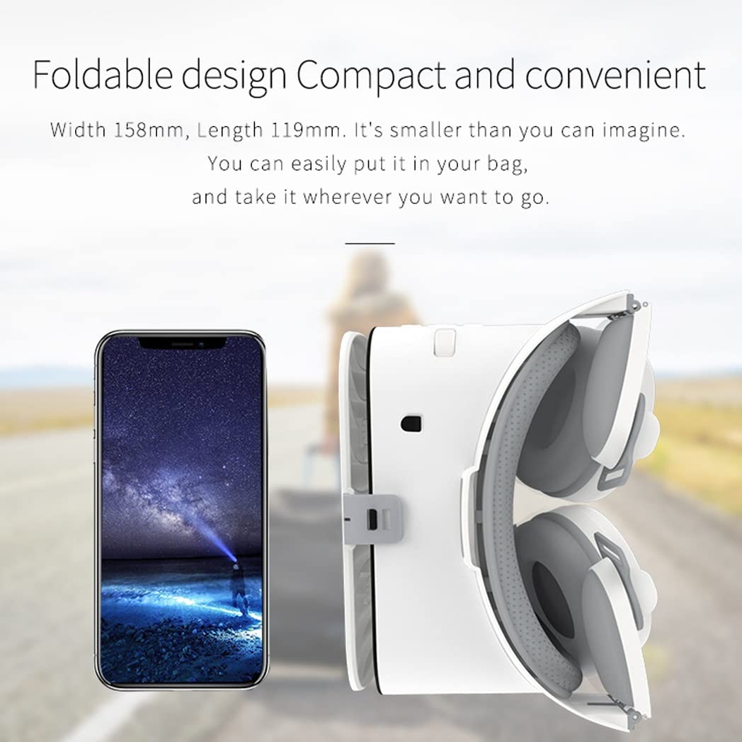 3D VR Headset with Bluetooth Controller - Compatible with iPhone 13 Pro Max/13 Pro/13/12/11, Samsung Galaxy S21, Huawei & Xiaomi Series - Immersive Virtual Reality Gaming & Movie Experience for Home Entertainment