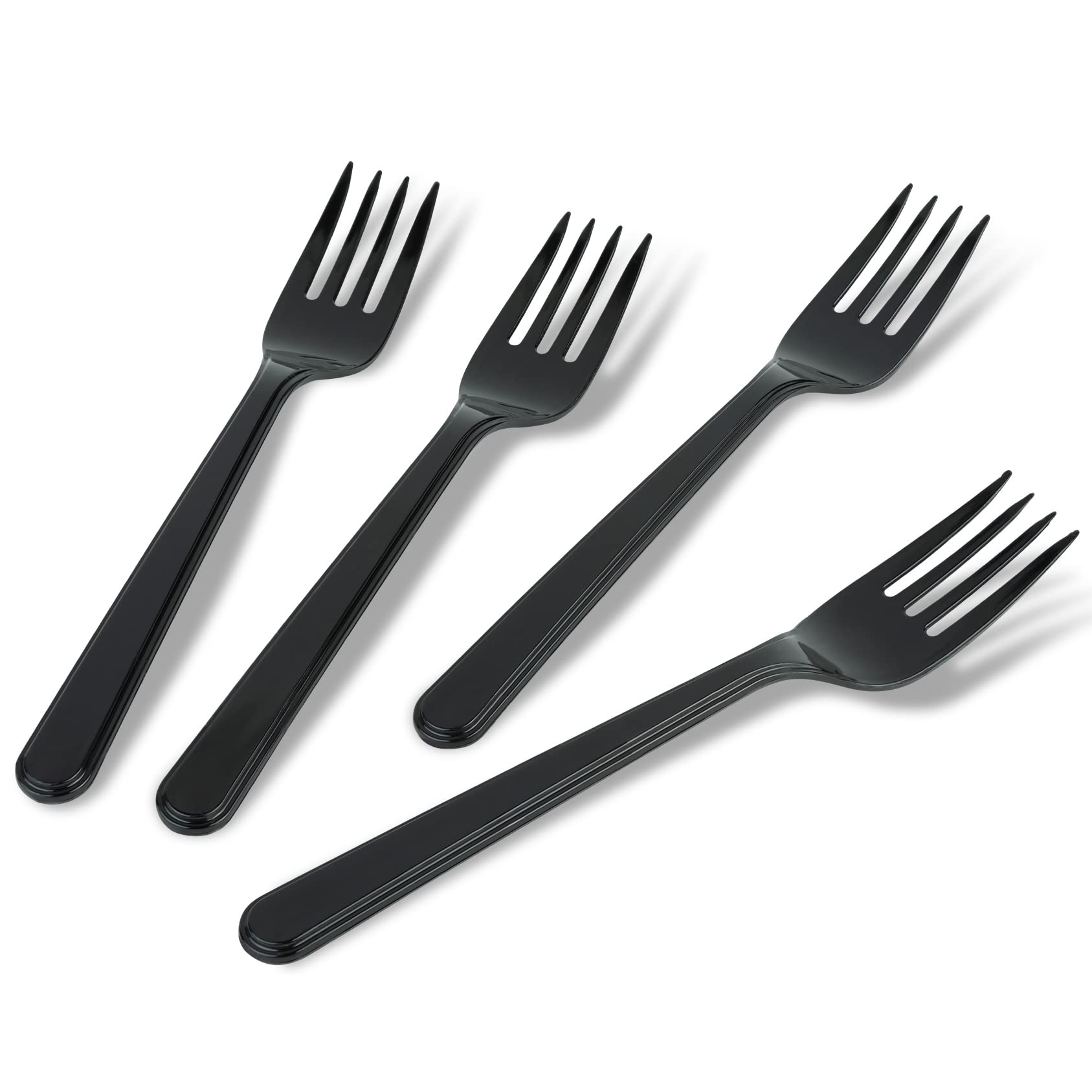 PlasticPro 200-Pack Heavy Duty Black Disposable Plastic Forks - Premium Plastic Cutlery Set for Parties, BBQs, Picnics & Catering Events