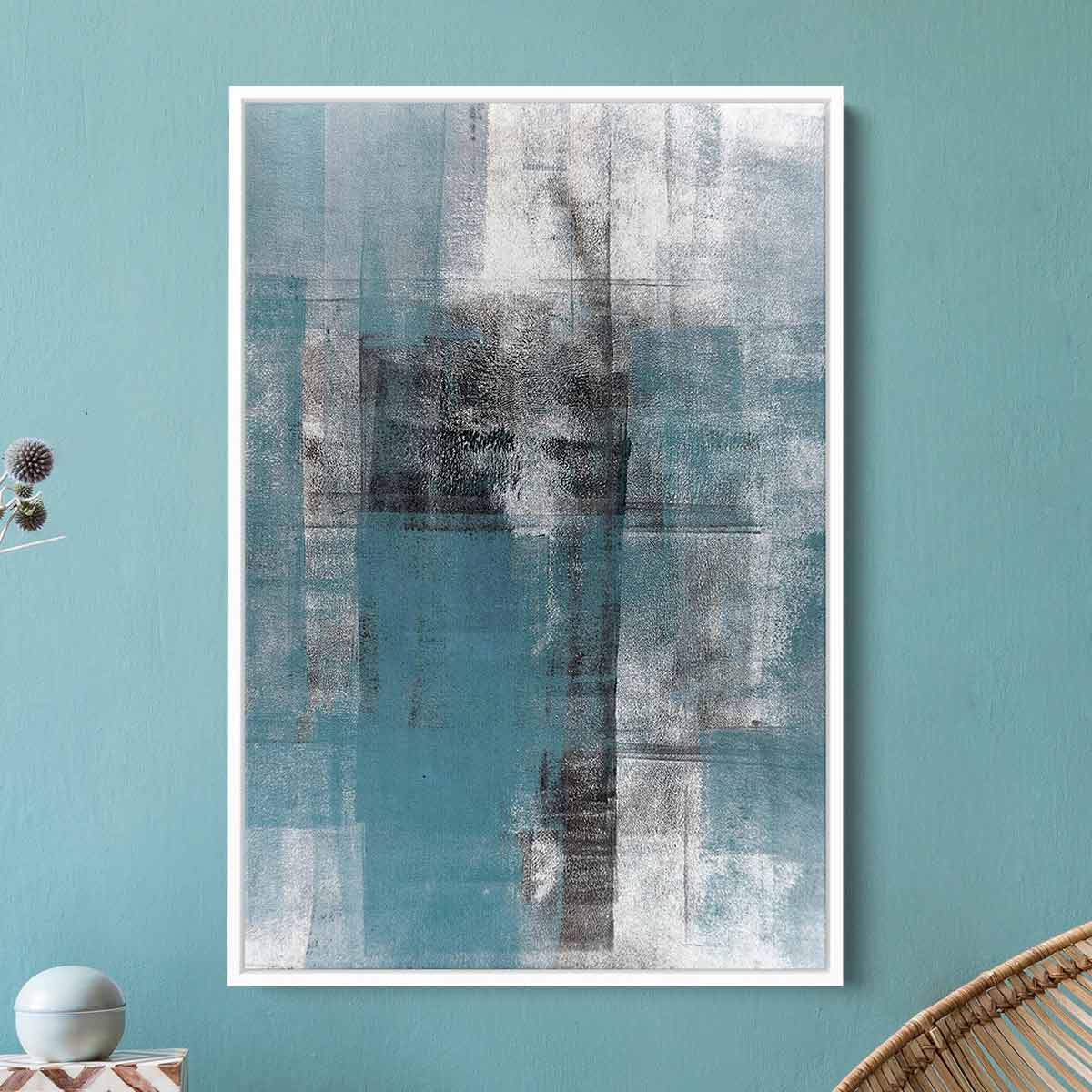 Blue Abstract Wall Art Canvas Painting - Modern Home Decor for Living Room, Bedroom & Office | Large 7013 Artwork