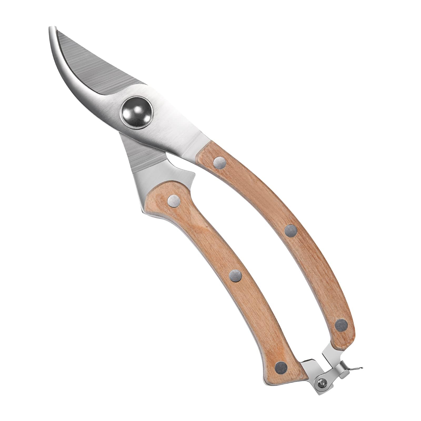 Premium Wooden Handle Pruning Shears - 3/5-Inch Cutting Capacity Garden Scissors with Sharp Stainless Steel Blades for Trimming Plants, Flowers & Shrubs | Ideal for Home Gardening, Landscaping & Outdoor Use