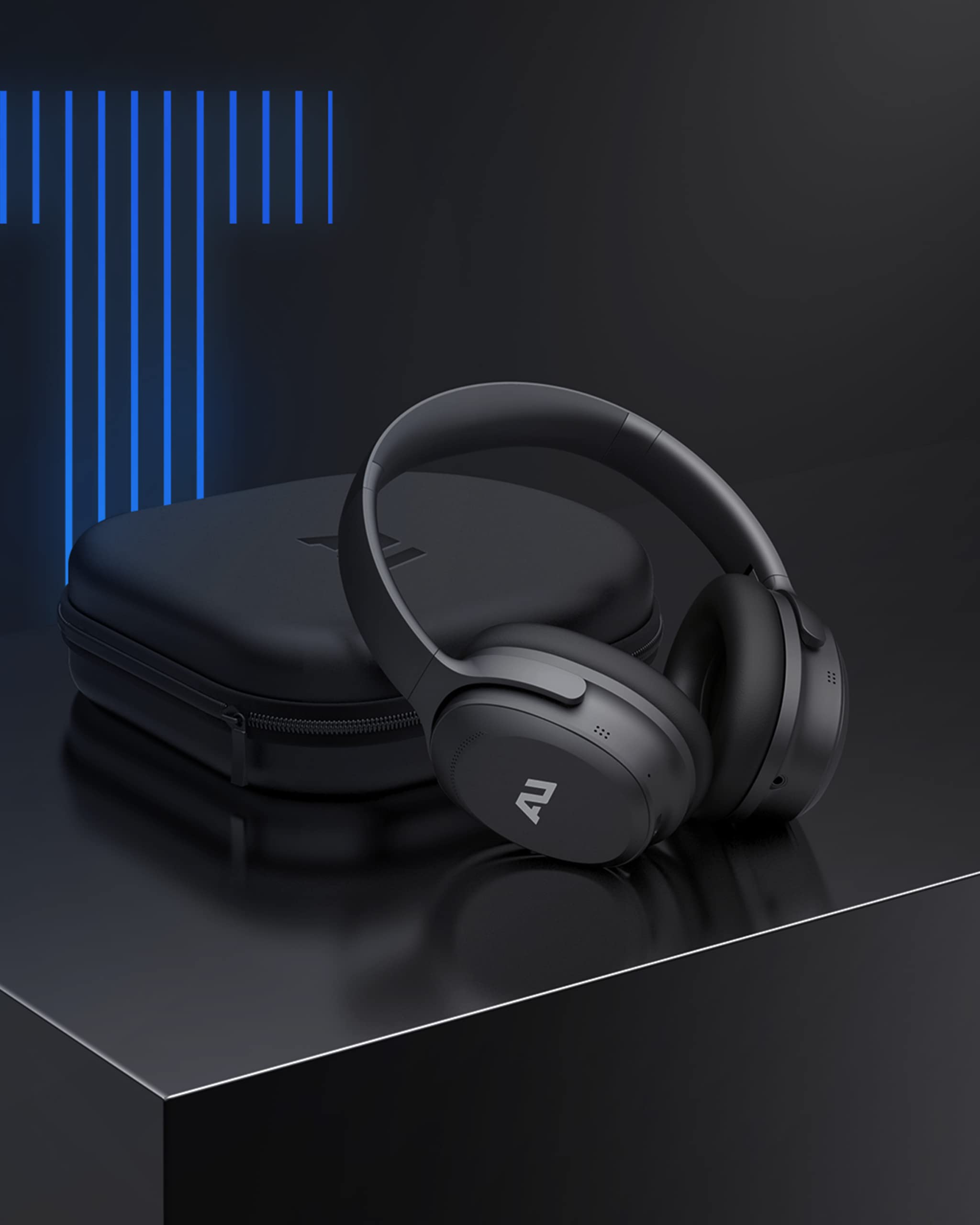 ausounds AU-XT Wireless Bluetooth Headphones with Hybrid Active Noise Cancelling - Over-Ear Headset with aptX HD, Bi-Fold Design, Protein Earmuffs & Deep Bass - Built-in Mic for Calls - 30H Playtime (Black) | Perfect for Travel, Workouts & Home Office Use